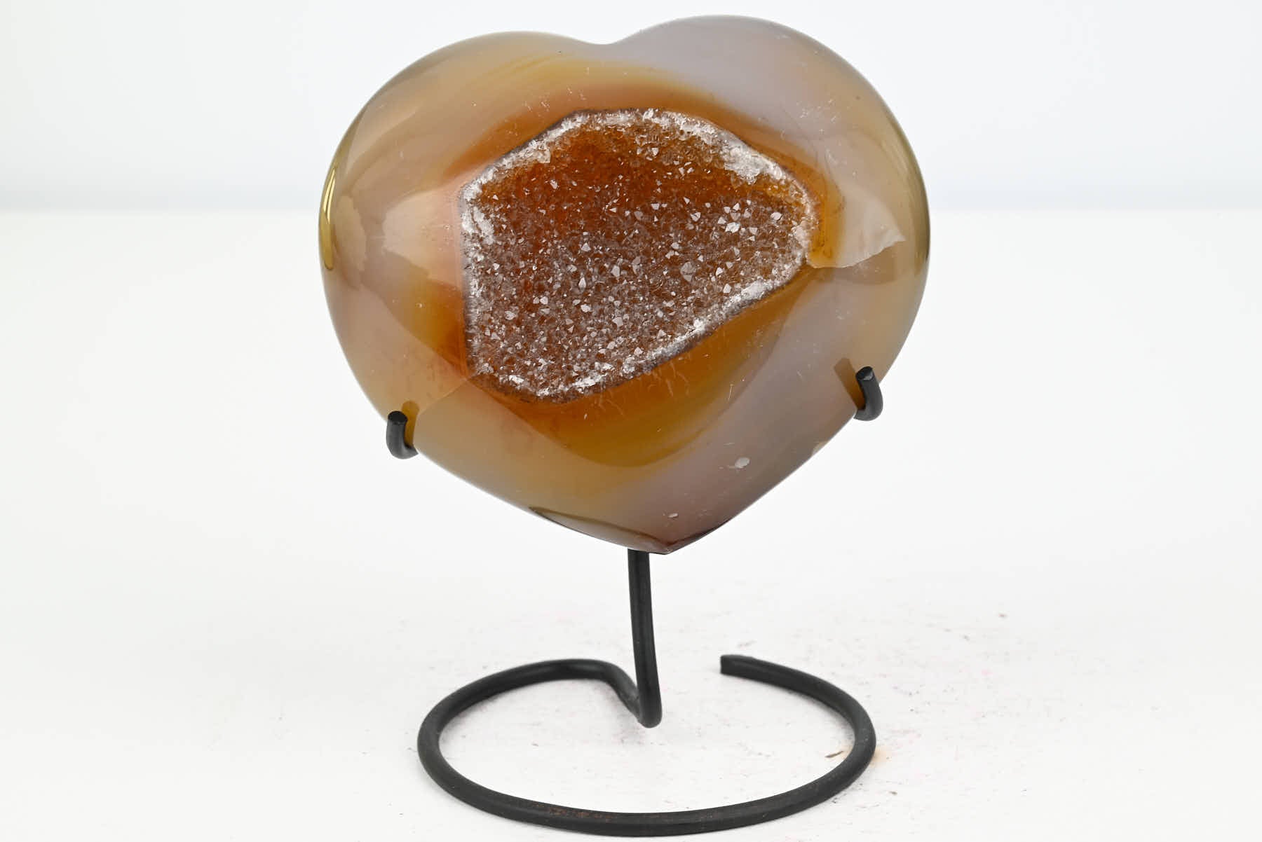 Extra Quality Agate Crystal Heart - 0.48kg, 11cm high - #HTAGAT-34020