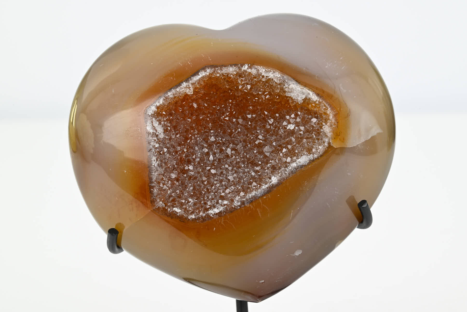 Extra Quality Agate Crystal Heart - 0.48kg, 11cm high - #HTAGAT-34020