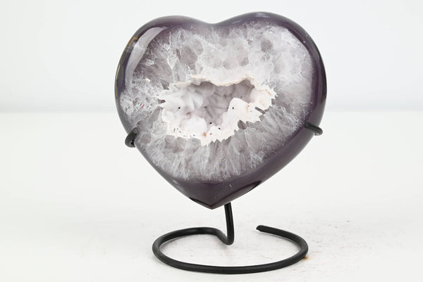 Extra Quality Agate Crystal Heart - 0.6kg, 11cm high - #HTAGAT-34022