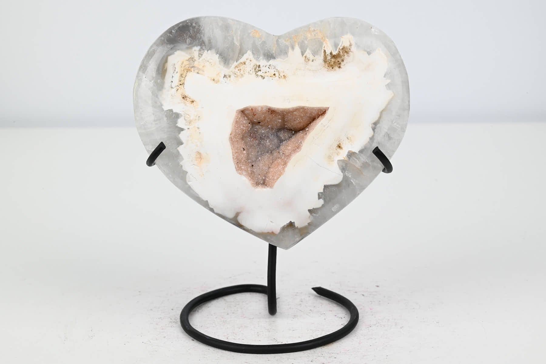 Extra Quality Agate Crystal Heart - 0.62kg, 12cm high - #HTAGAT-34019