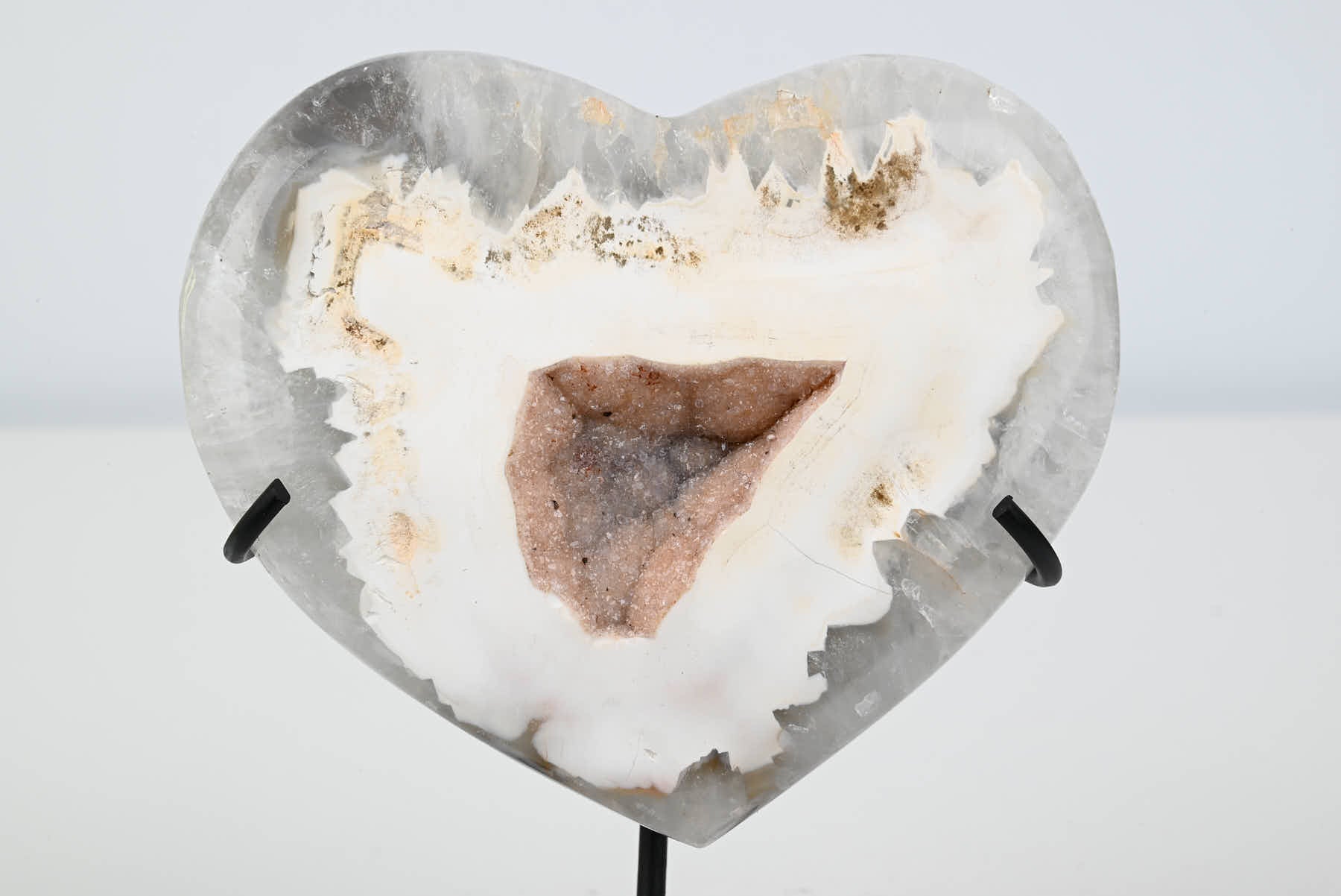 Extra Quality Agate Crystal Heart - 0.62kg, 12cm high - #HTAGAT-34019