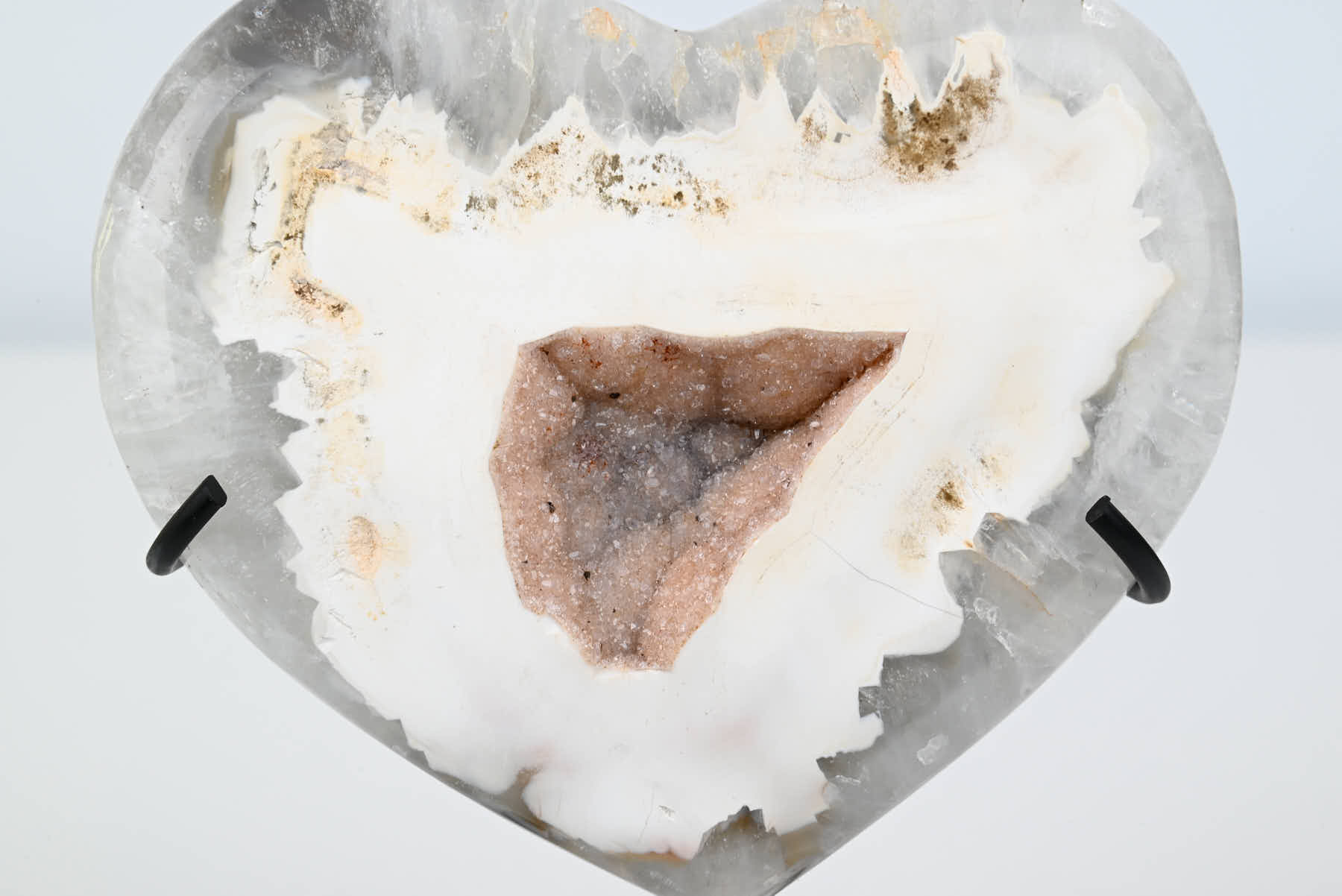Extra Quality Agate Crystal Heart - 0.62kg, 12cm high - #HTAGAT-34019