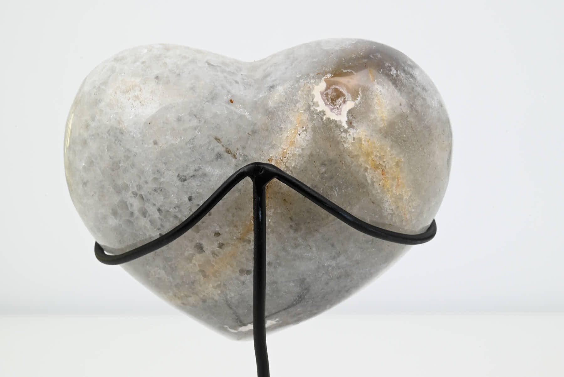Extra Quality Agate Crystal Heart - 0.62kg, 12cm high - #HTAGAT-34019