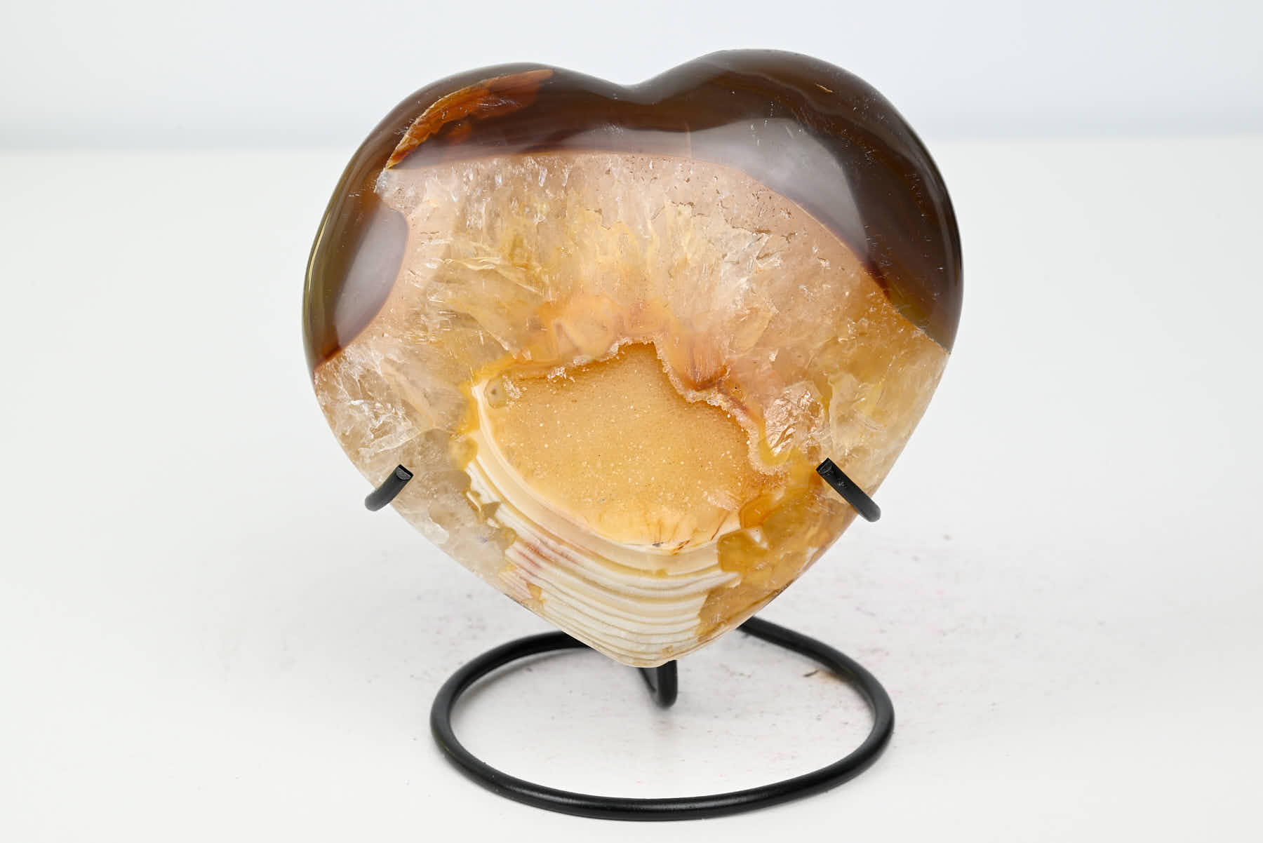 Extra Quality Agate Crystal Heart - 0.59kg, 11cm high - #HTAGAT-34011