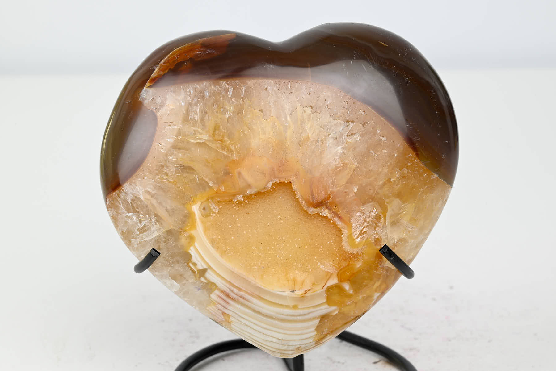 Extra Quality Agate Crystal Heart - 0.59kg, 11cm high - #HTAGAT-34011