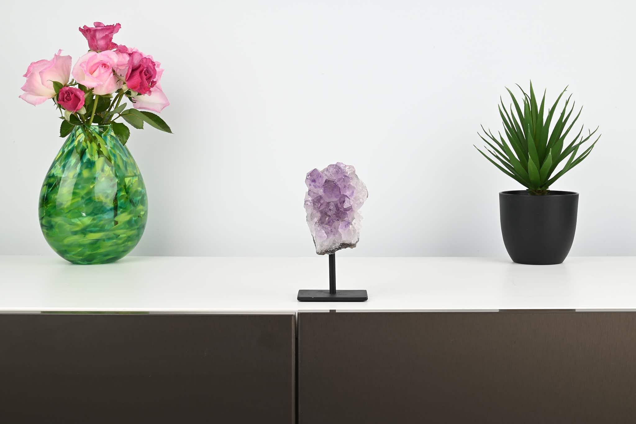 Amethyst Cluster on Stand - Small 14cm Tall - #CLUSAM-63003