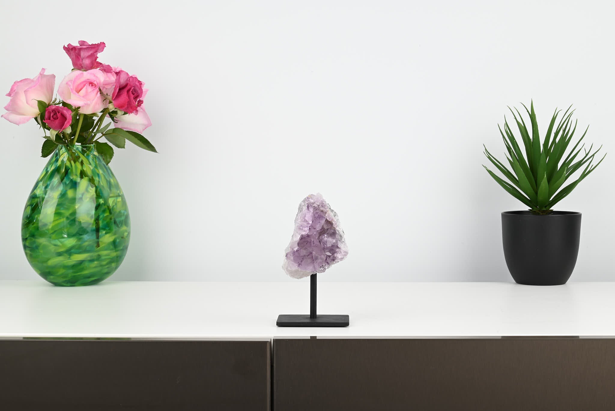 Amethyst Cluster on Stand - Small 13cm Tall - #CLUSAM-63006