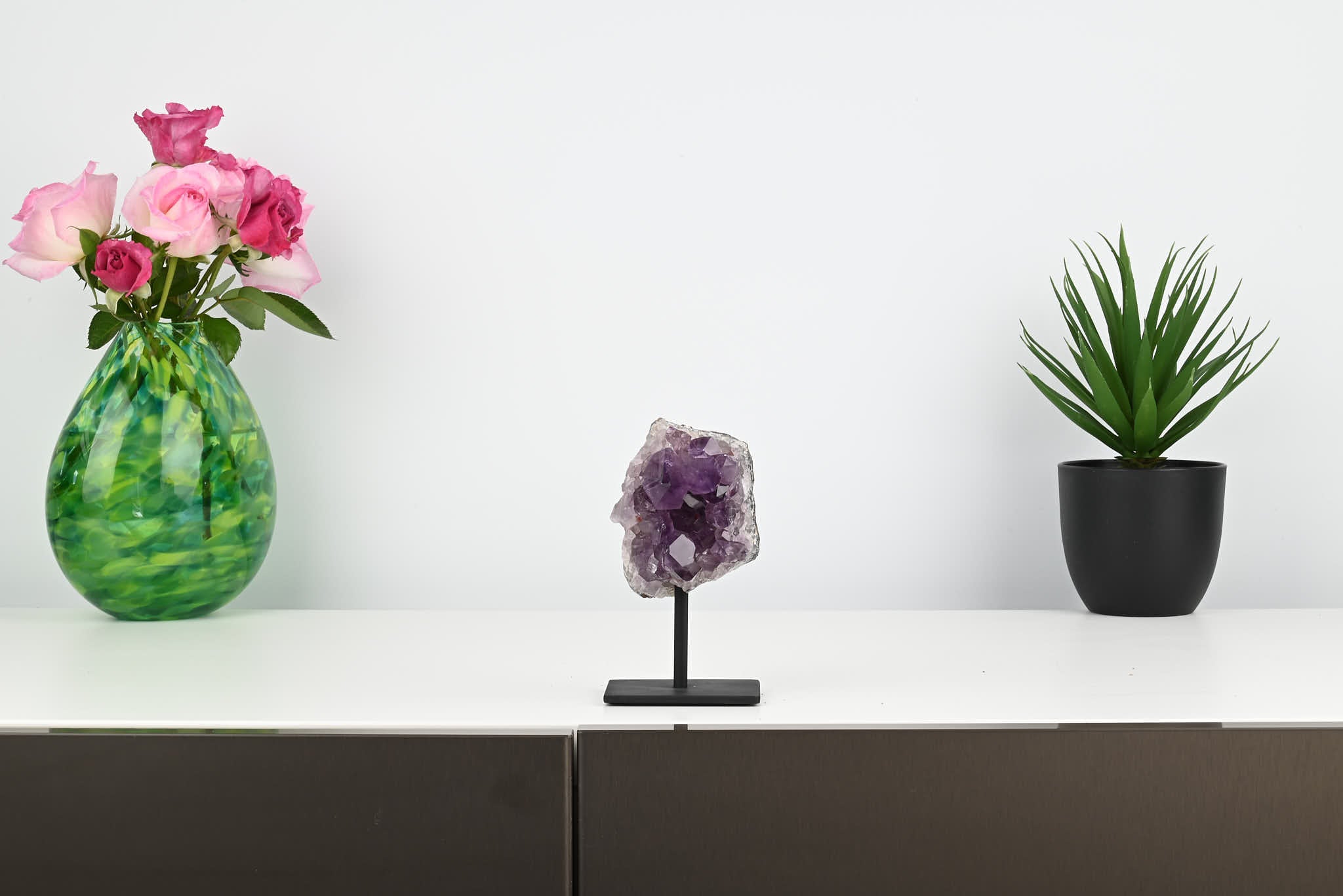 Amethyst Cluster on Stand - Small 14cm Tall - #CLUSAM-63013