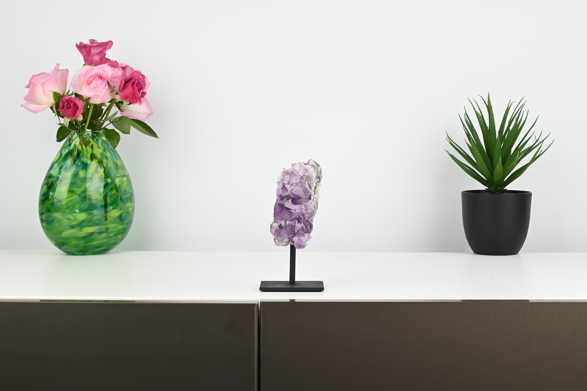 Amethyst Cluster on Stand - Small 14cm Tall - #CLUSAM-63014