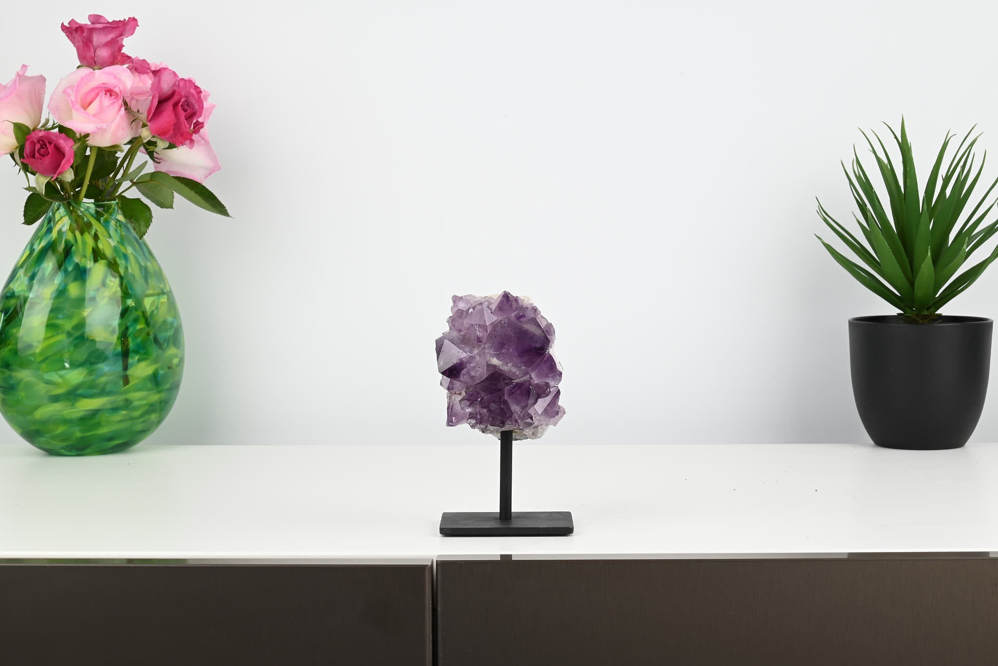 Amethyst Cluster on Stand - Small 13cm Tall - #CLUSAM-63027
