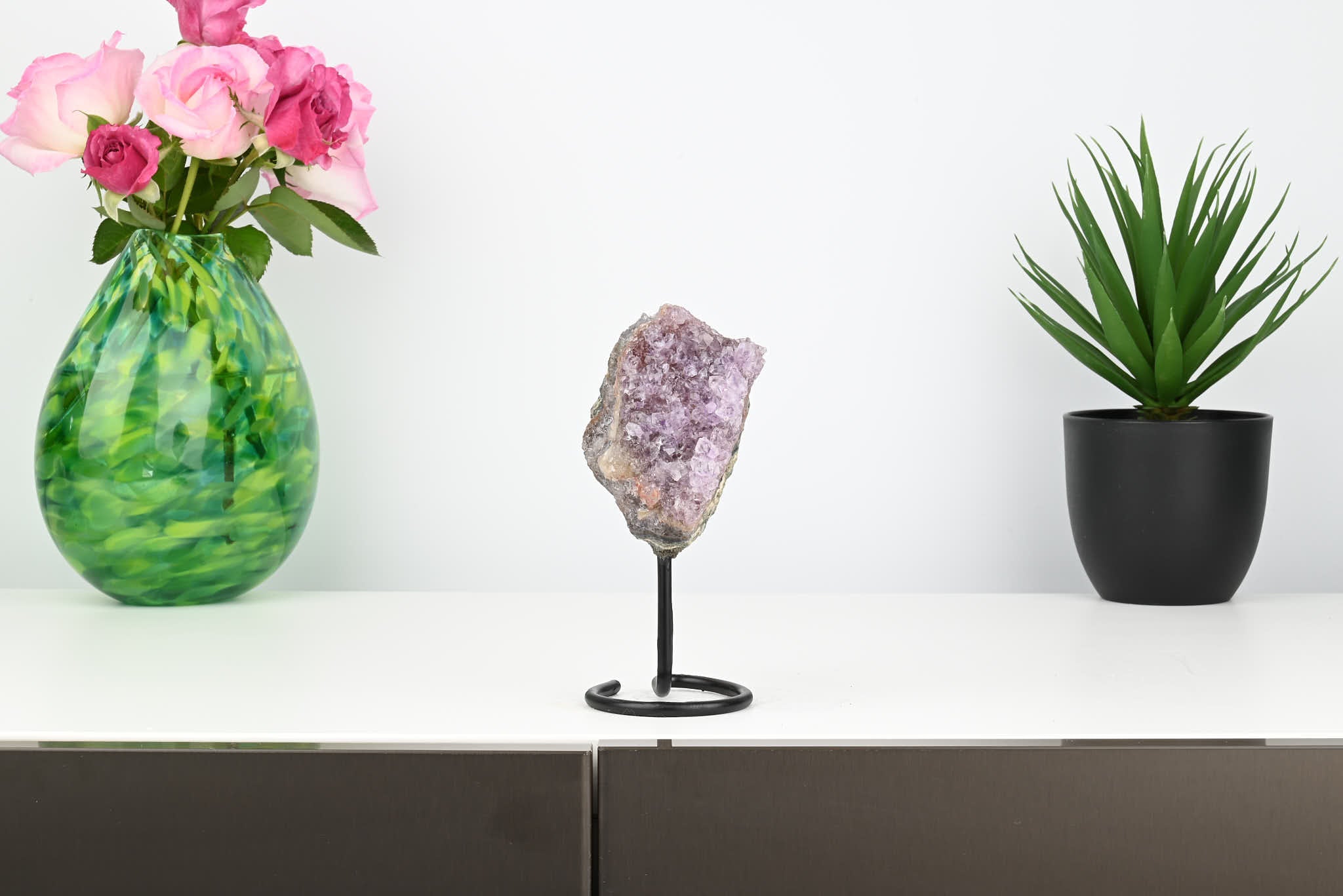 Amethyst Cluster on Stand - Small 16cm Tall - #CLUSAM-63029