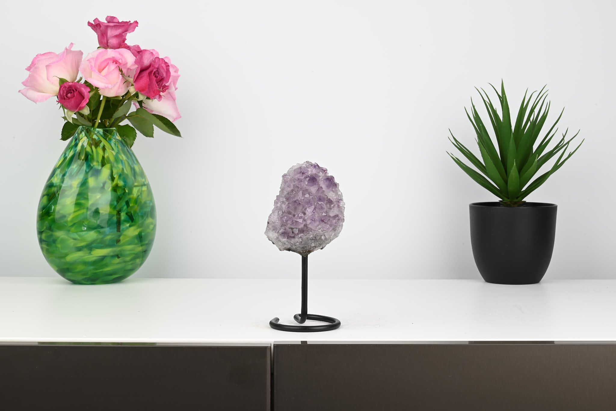 Amethyst Cluster on Stand - Small 15cm Tall - #CLUSAM-63031