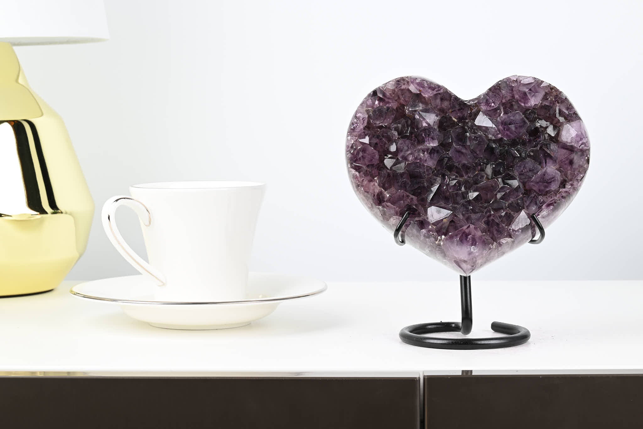 Extra Quality Amethyst Geode Heart - 1.17kg, 15cm high - #HTAMET-34004