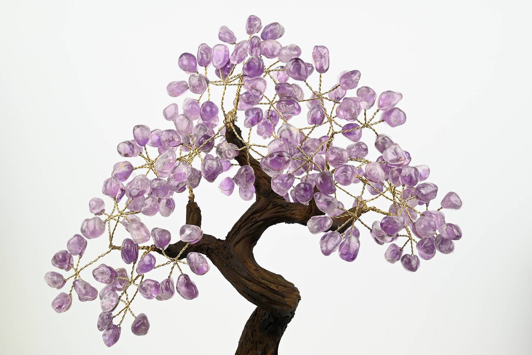 Handmade 37cm Tall Gemstone Tree with Amethyst base and 180 Amethyst gems - #TRAMET-36003
