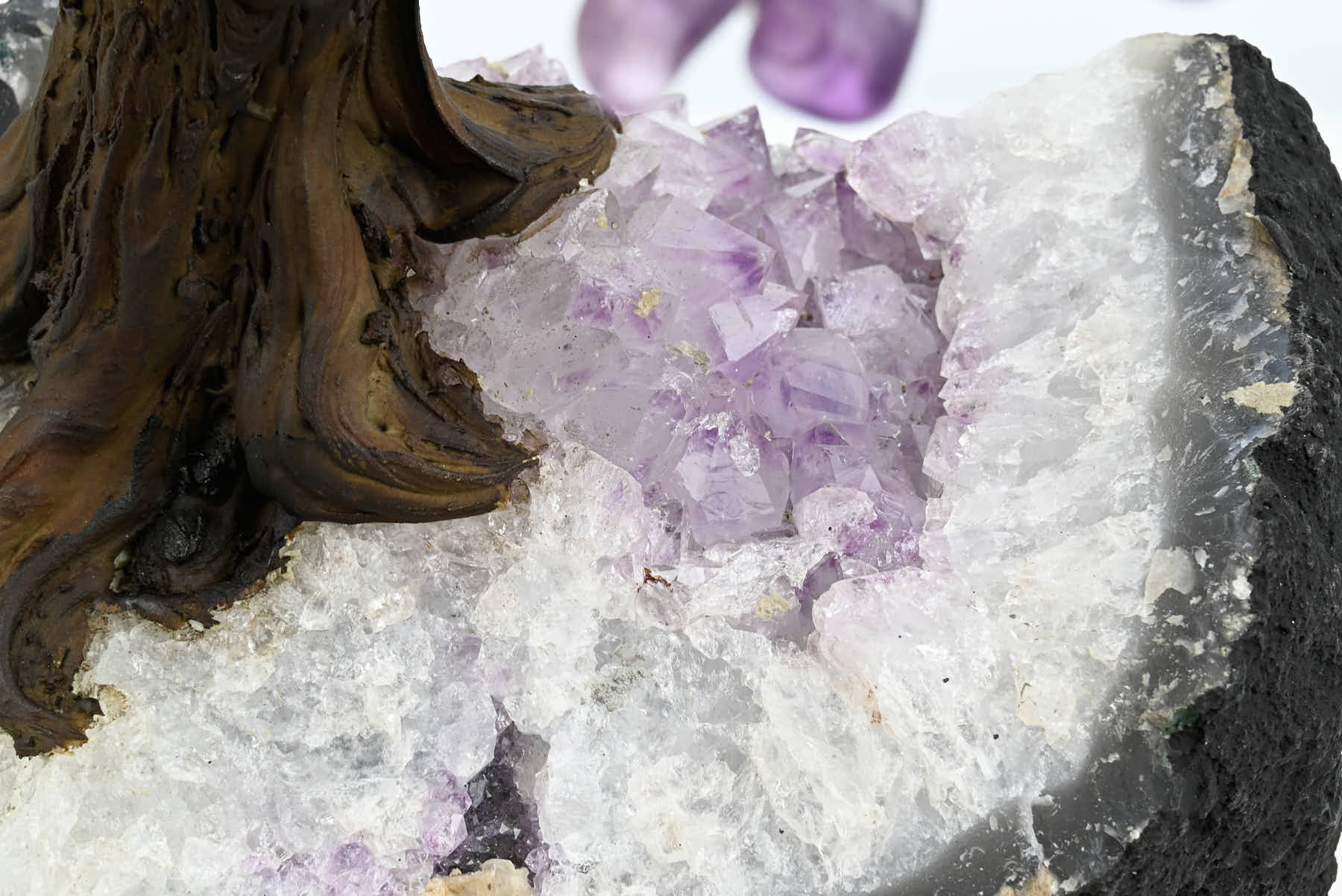 Handmade 37cm Tall Gemstone Tree with Amethyst base and 180 Amethyst gems - #TRAMET-36003