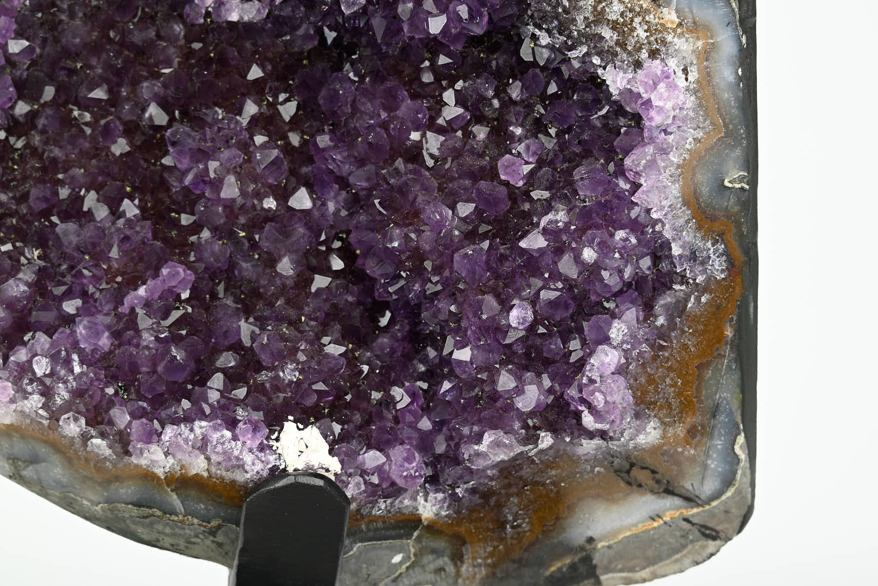 Extra Quality Amethyst Geode on Metal Stand - 35cm - #GEAMET-42010