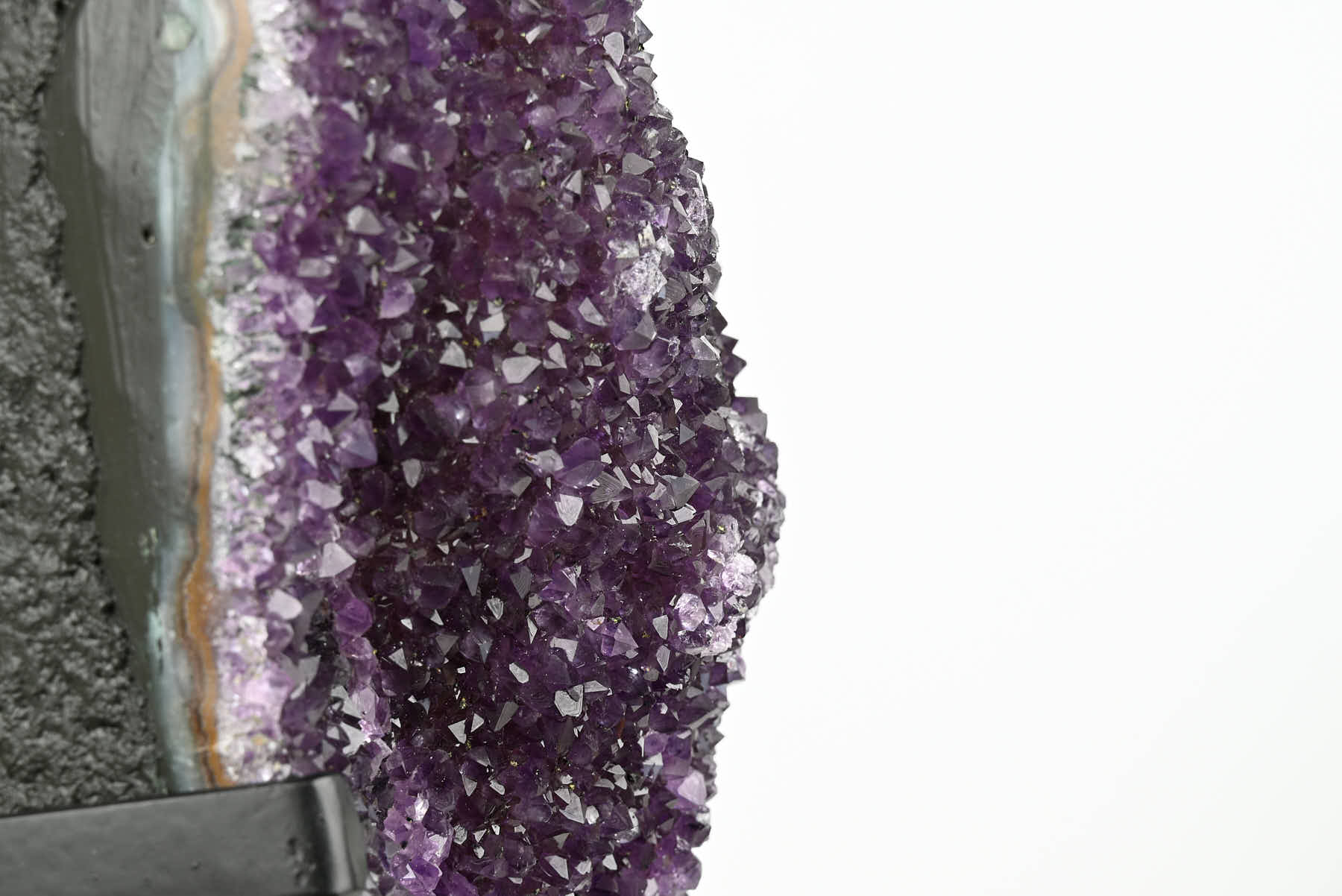 Extra Quality Amethyst Geode on Metal Stand - 35cm - #GEAMET-42010
