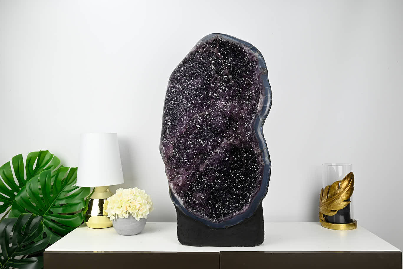 Extra Quality Amethyst Geode on Cement Base - 55kg, 79cm - #GEAMET-47014