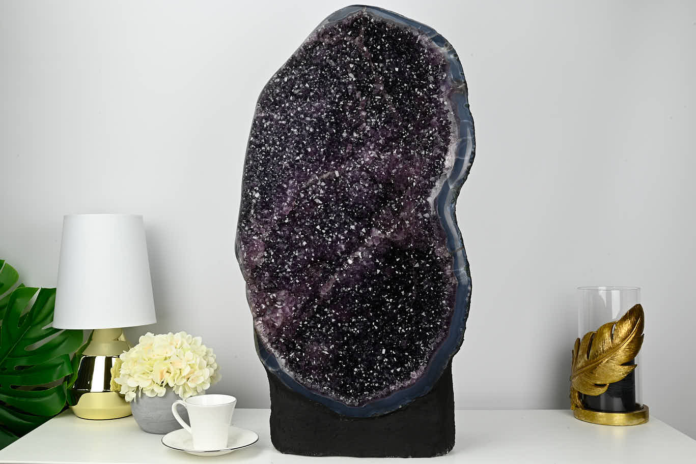 Extra Quality Amethyst Geode on Cement Base - 55kg, 79cm - #GEAMET-47014