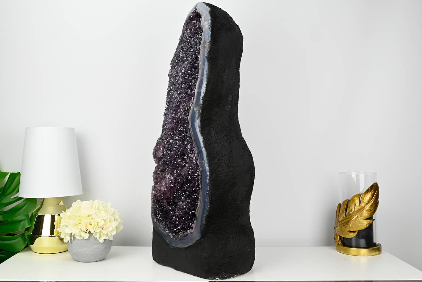Extra Quality Amethyst Geode on Cement Base - 55kg, 79cm - #GEAMET-47014