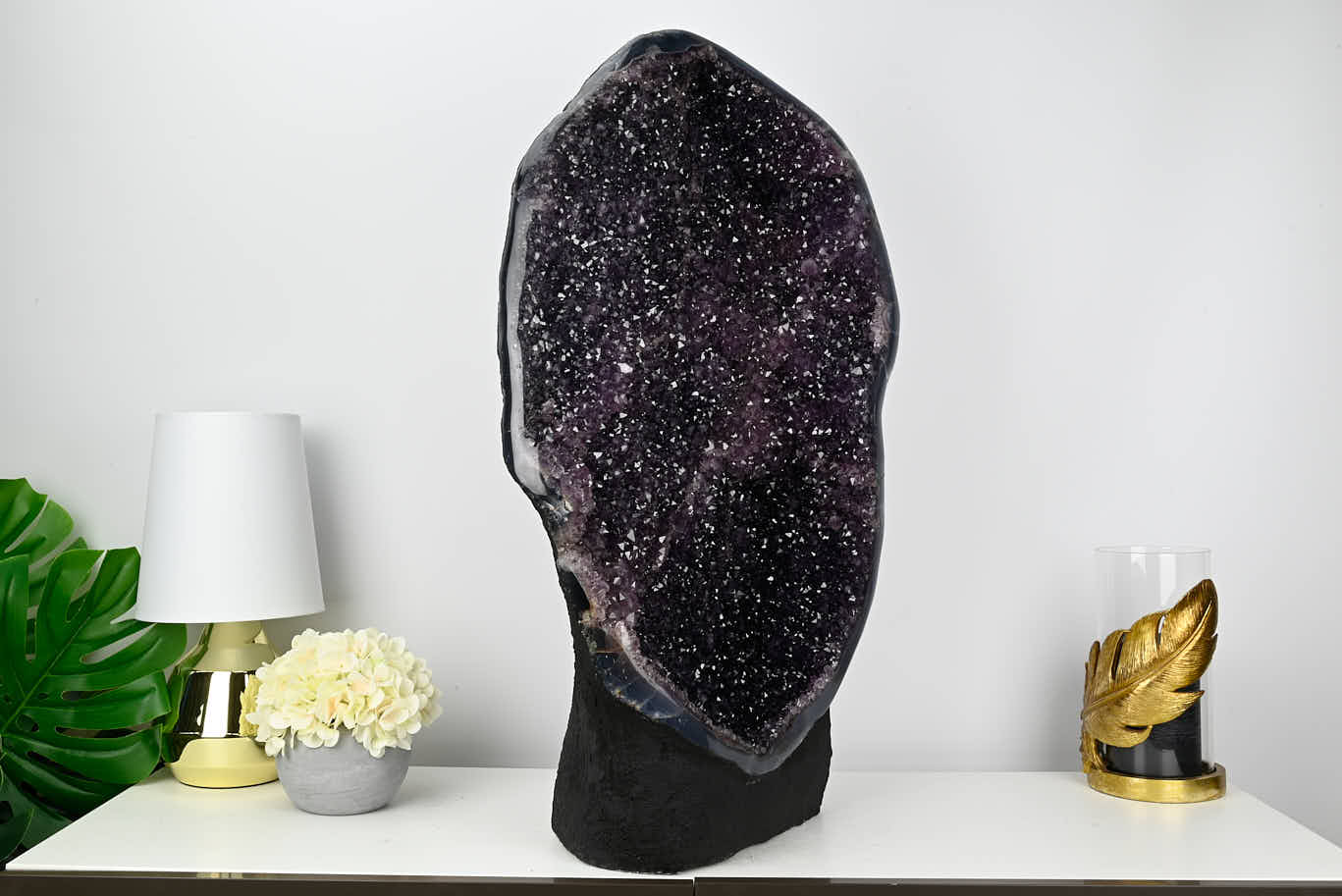 Extra Quality Amethyst Geode on Cement Base - 55kg, 79cm - #GEAMET-47014