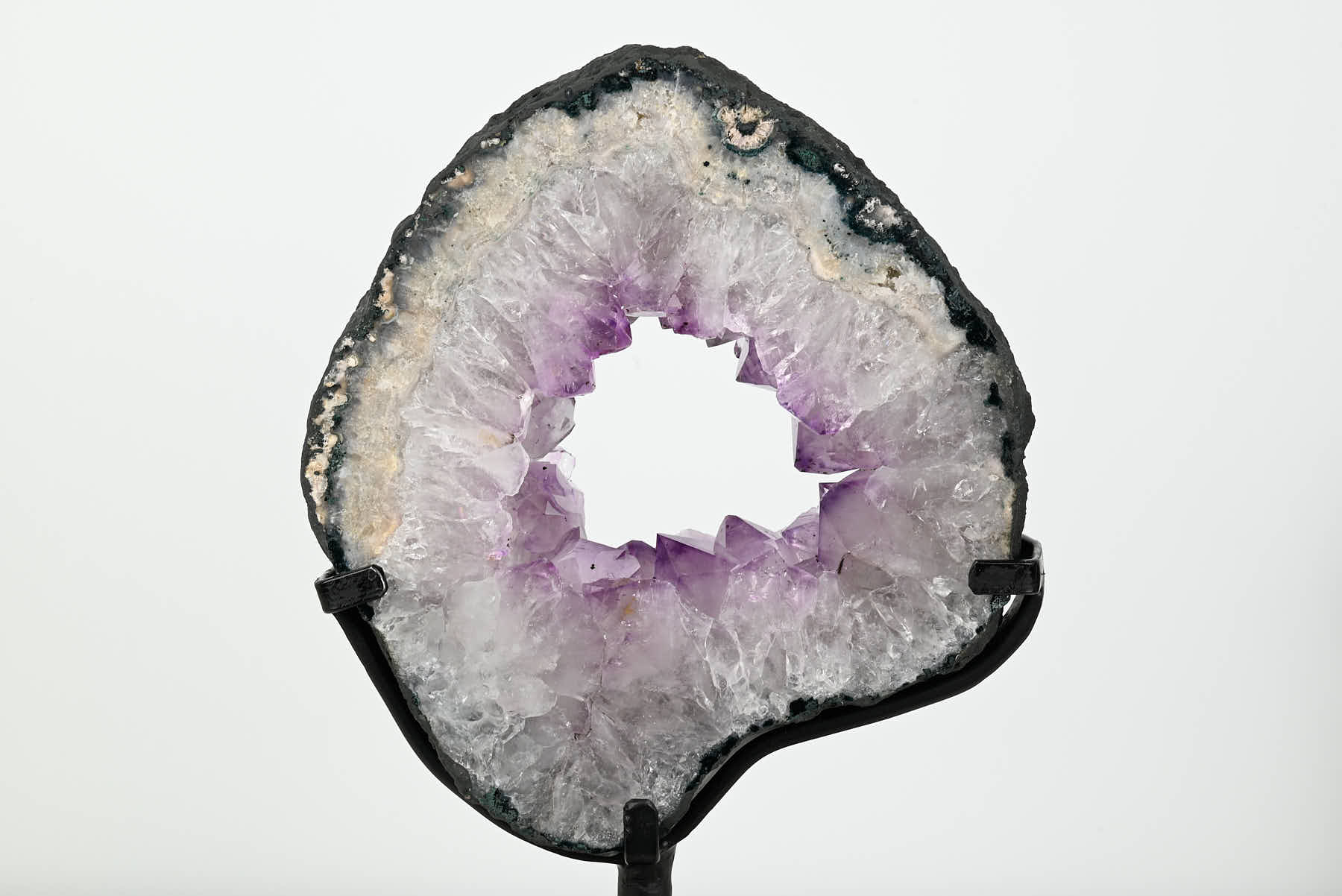 Amethyst Slice on Rotating Metal Stand - 33cm Tall - #AGSLIC-32011