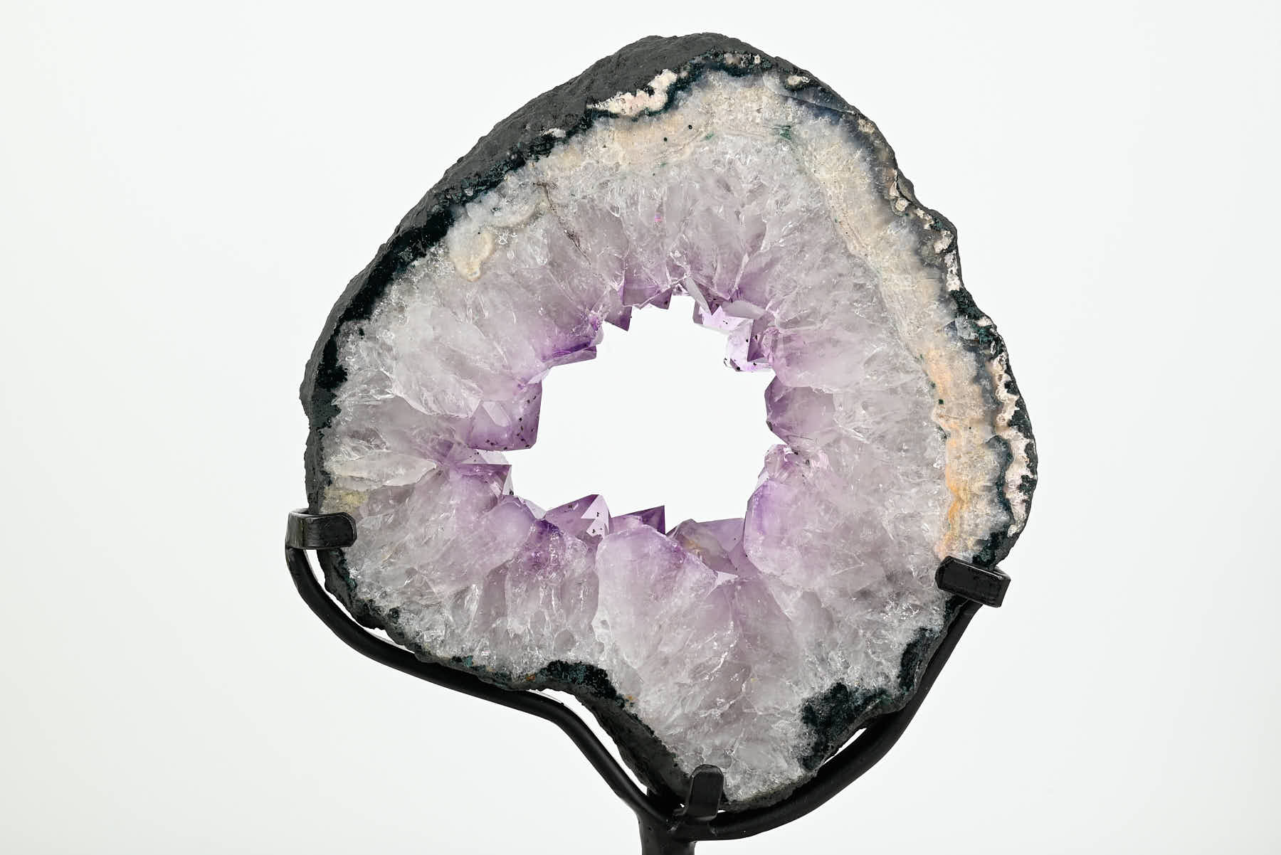 Amethyst Slice on Rotating Metal Stand - 33cm Tall - #AGSLIC-32011