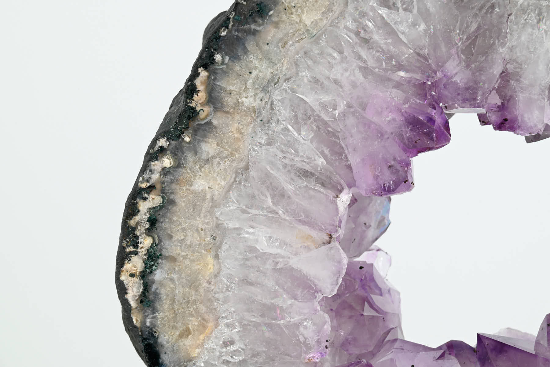 Amethyst Slice on Rotating Metal Stand - 33cm Tall - #AGSLIC-32011