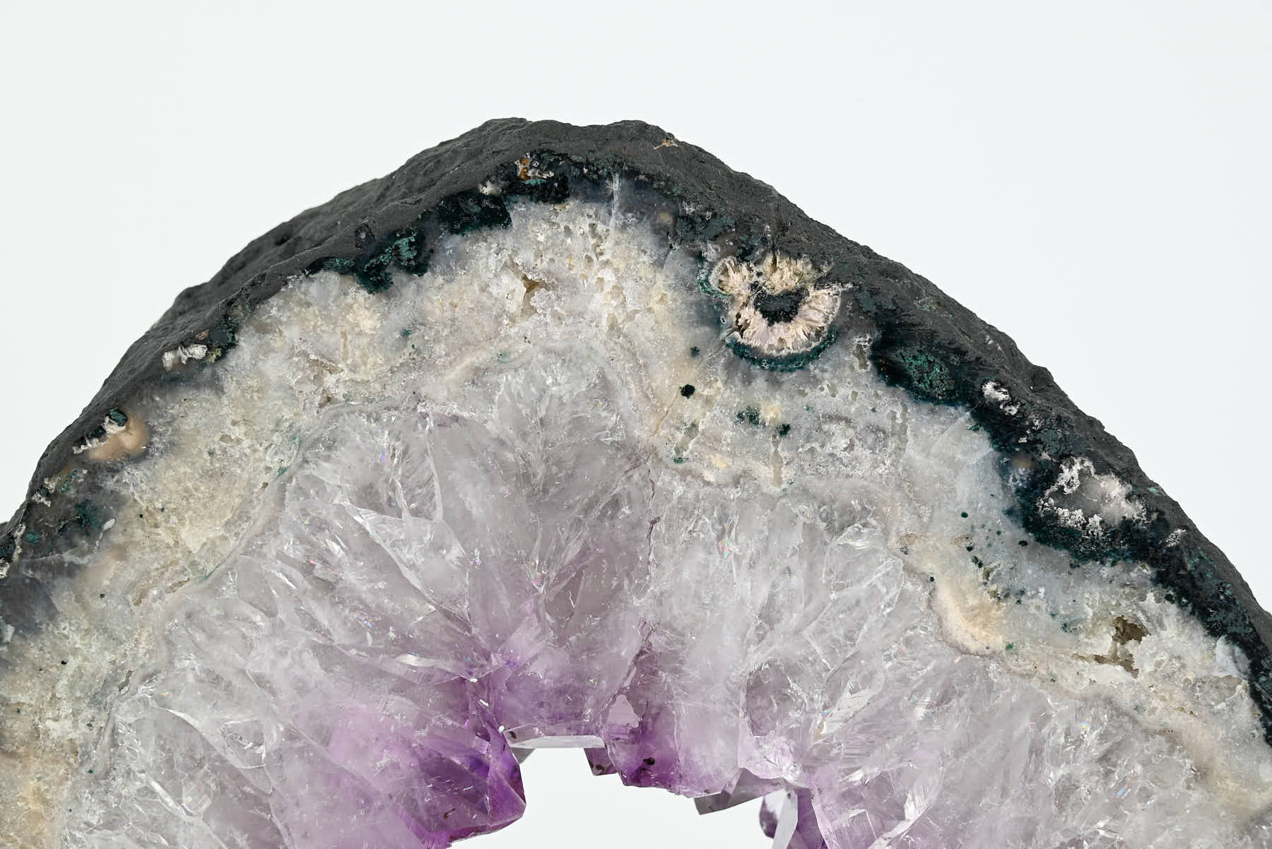 Amethyst Slice on Rotating Metal Stand - 33cm Tall - #AGSLIC-32011