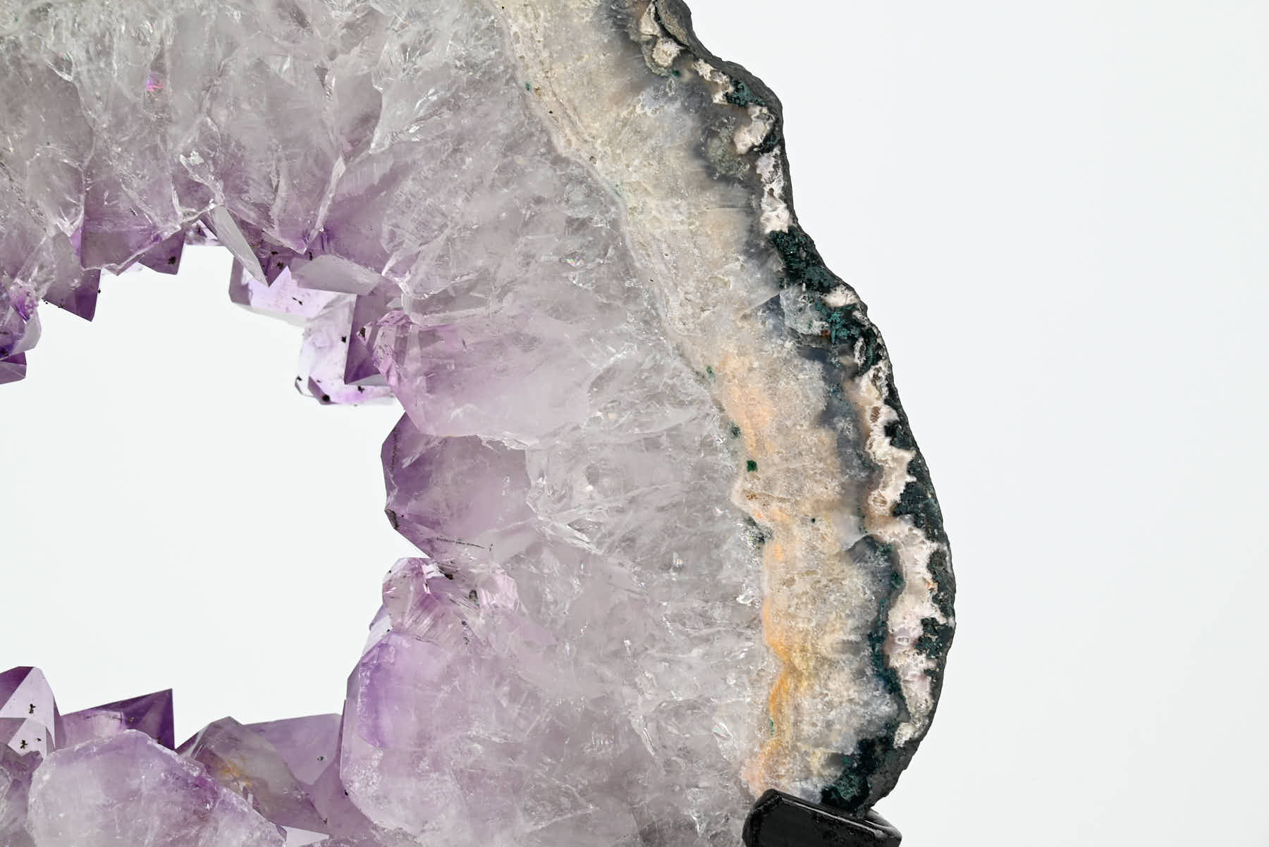 Amethyst Slice on Rotating Metal Stand - 33cm Tall - #AGSLIC-32011