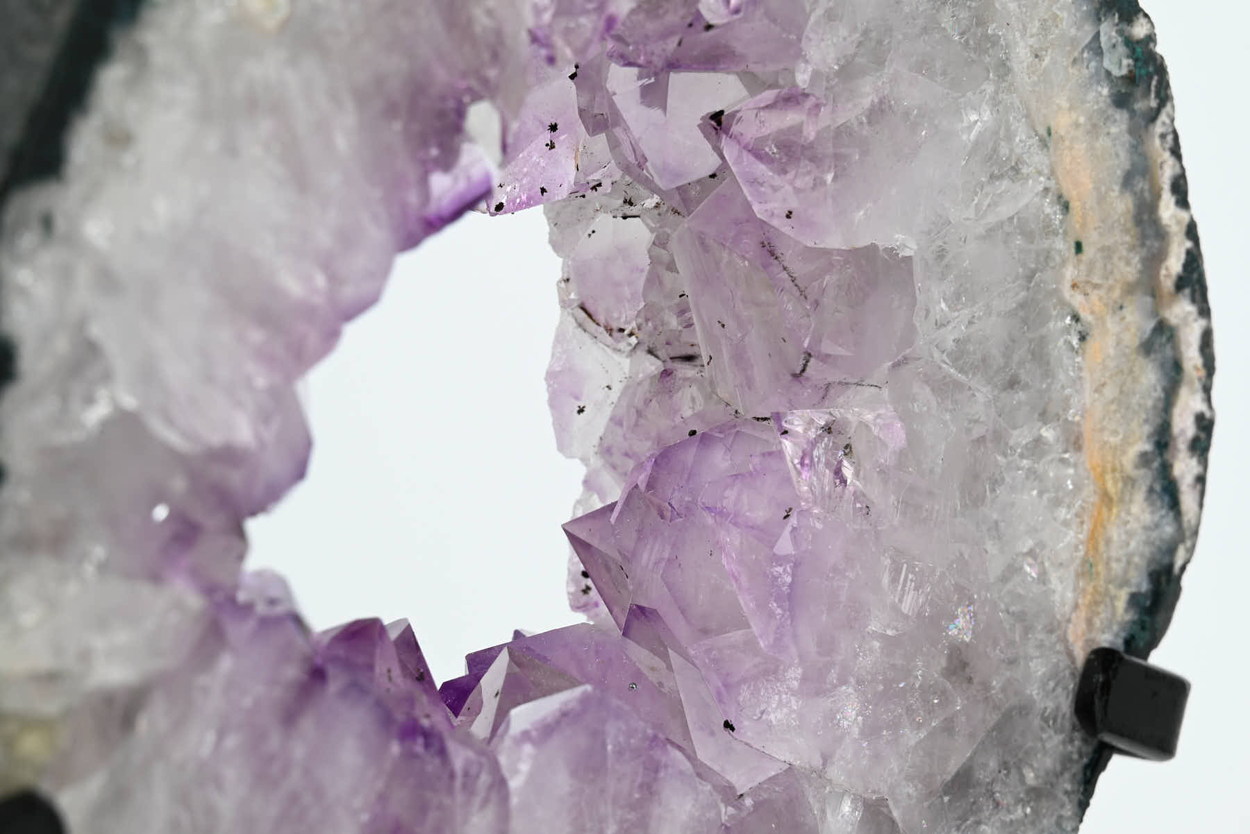 Amethyst Slice on Rotating Metal Stand - 33cm Tall - #AGSLIC-32011