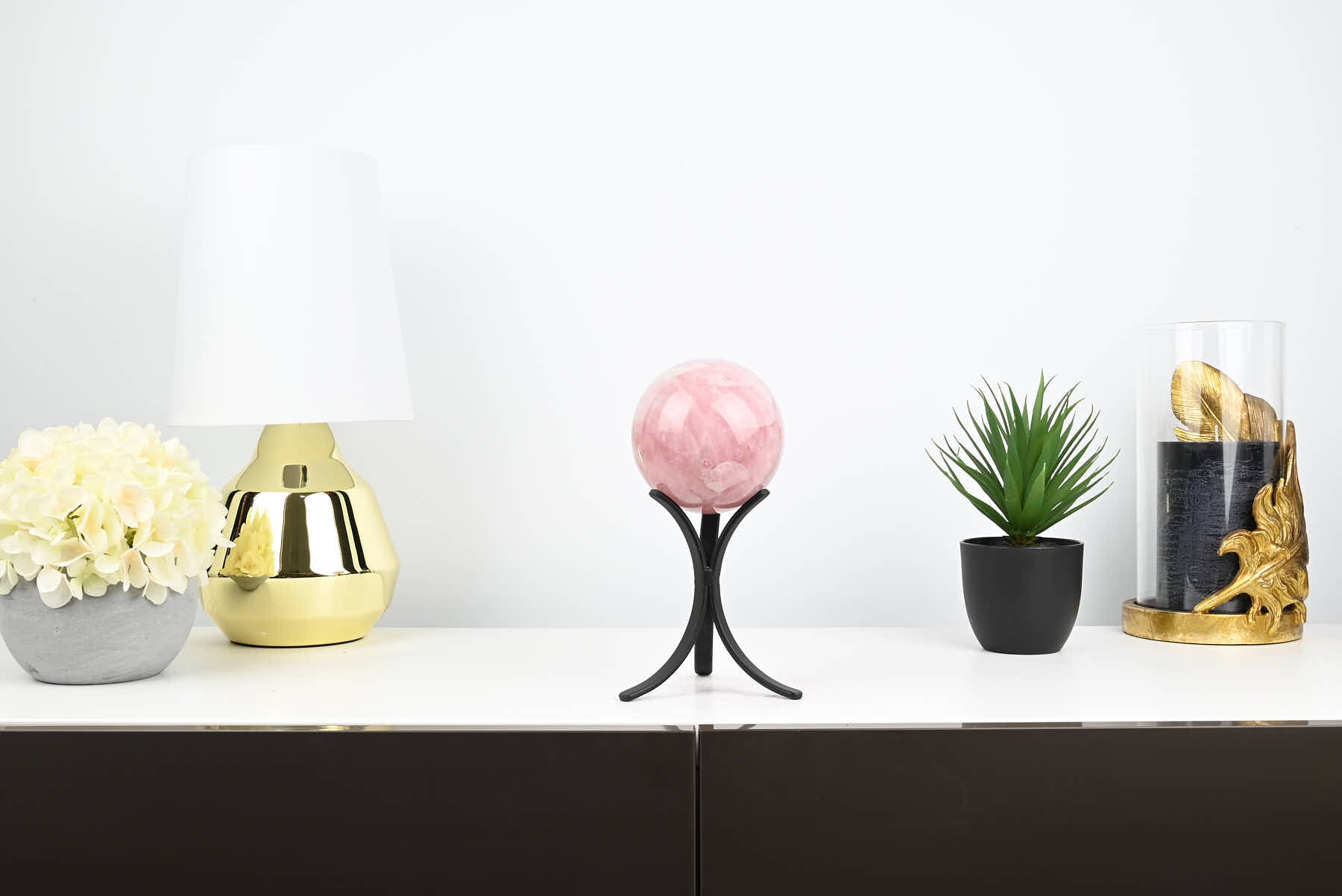 Rose Crystal Sphere - 1.89kg and 23cm tall - SPROSE-30004