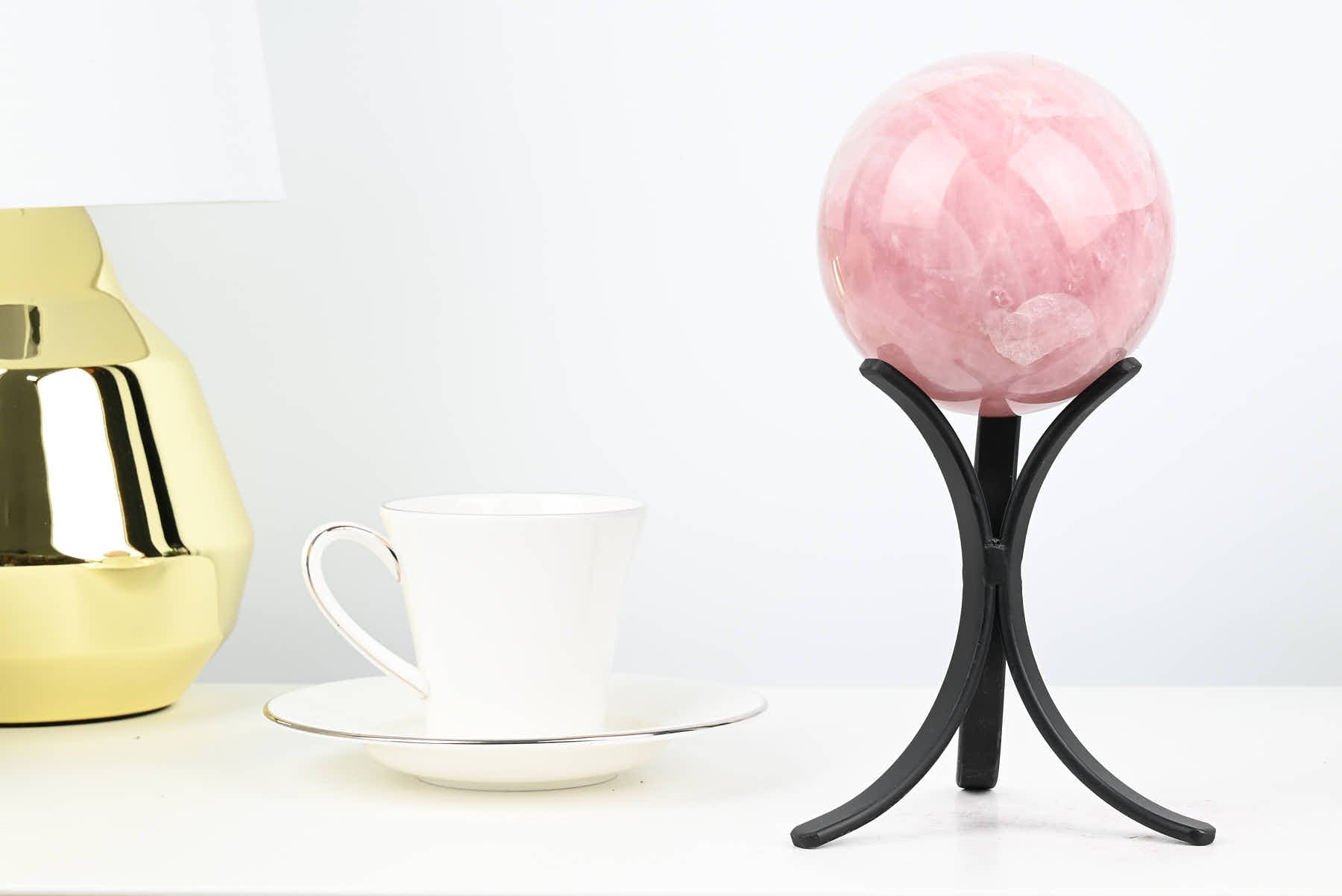 Rose Crystal Sphere - 1.89kg and 23cm tall - SPROSE-30004