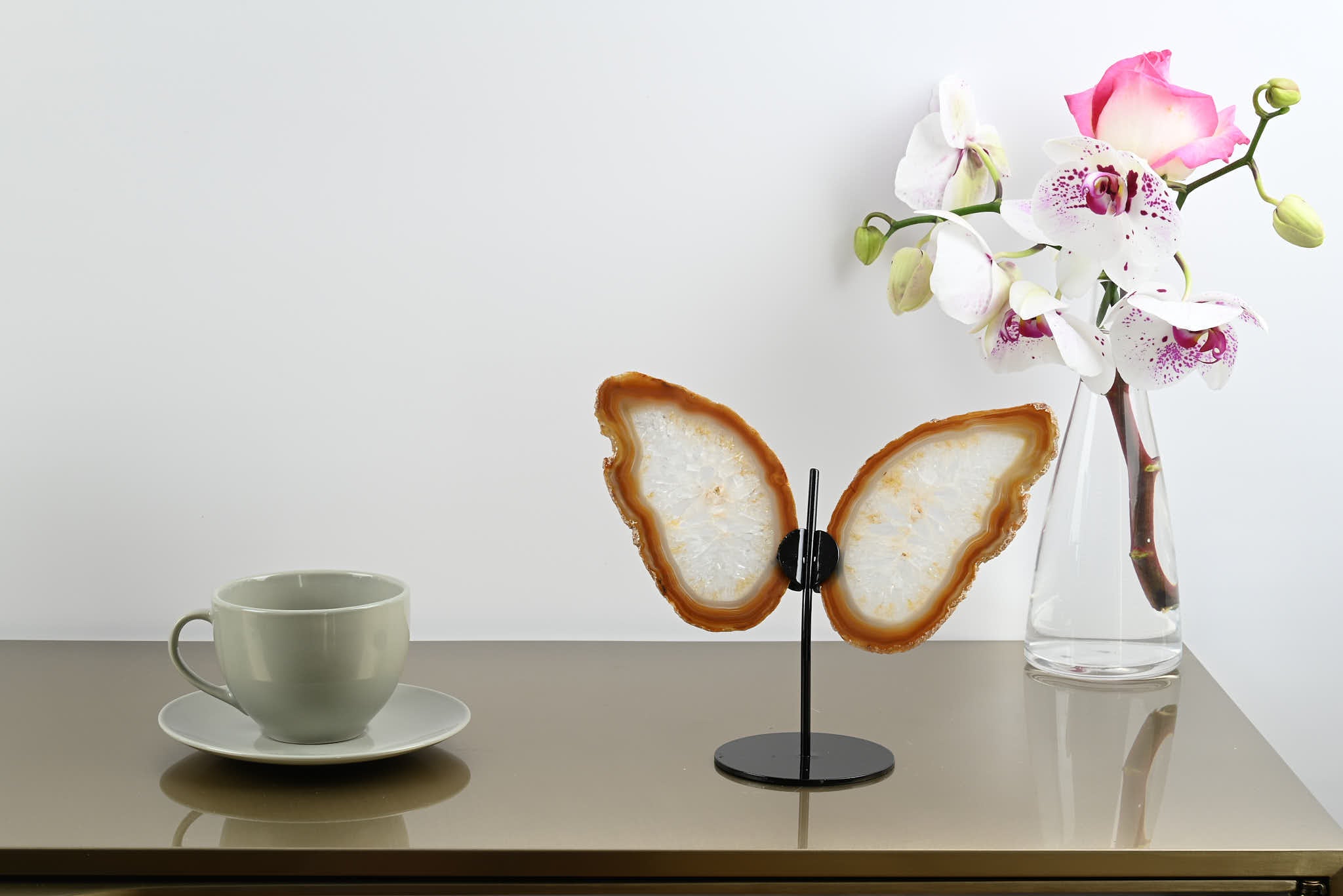 Natural Agate "Butterfly" Slices 16cm Tall - #BUNATU-10001