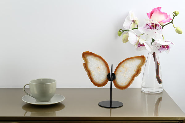 Natural Agate "Butterfly" Slices 16cm Tall - #BUNATU-10001