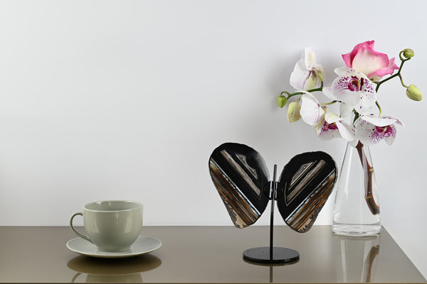 Natural Agate "Butterfly" Slices 16cm Tall - #BUNATU-10003
