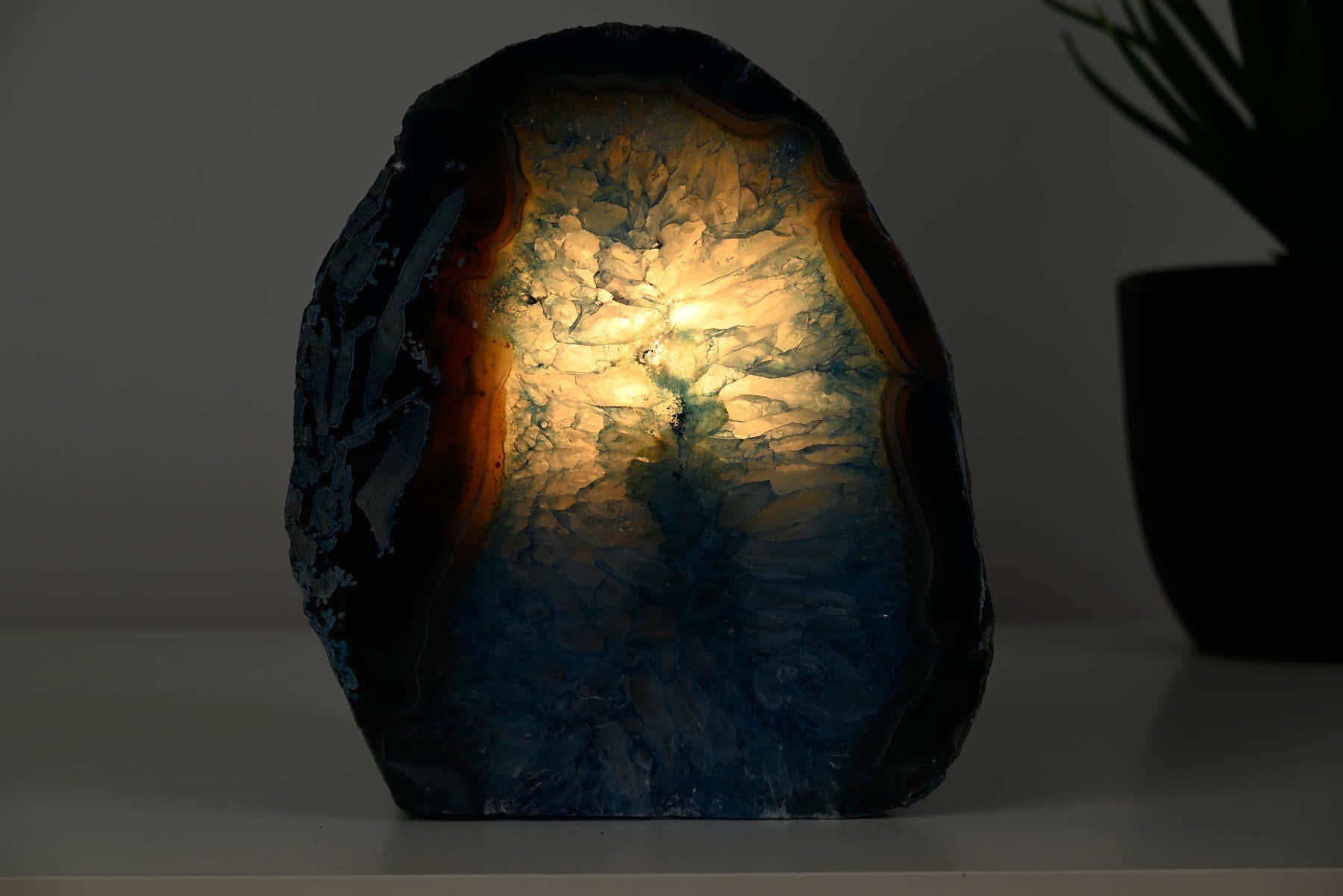 Blue Agate Night Lamp - 16cm tall - #LABLUE-38021
