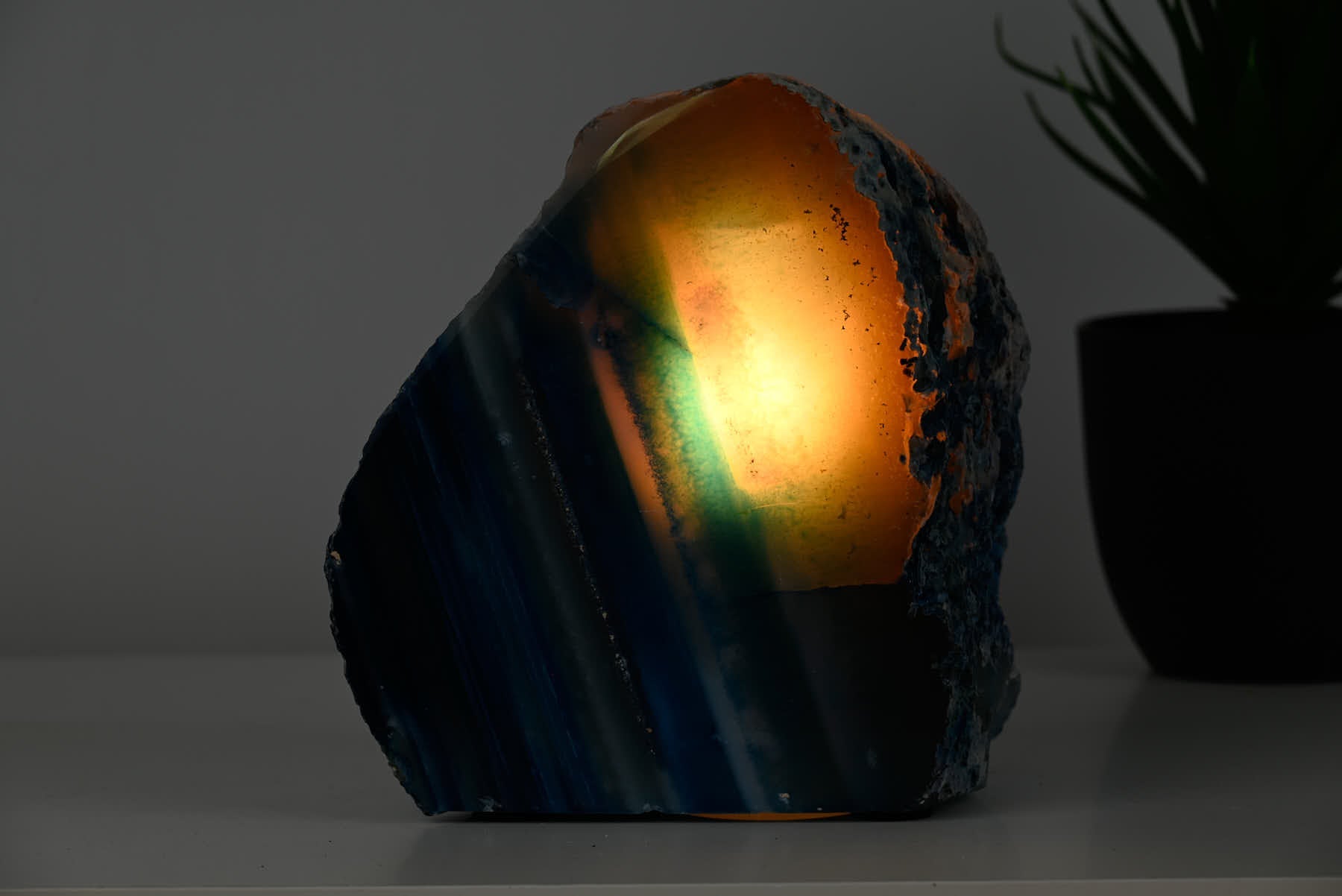 Blue Agate Night Lamp - 16cm tall - #LABLUE-38047