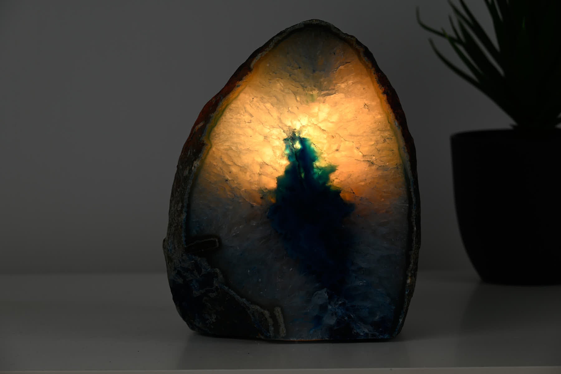 Blue Agate Night Lamp - 17cm tall - #LABLUE-38020