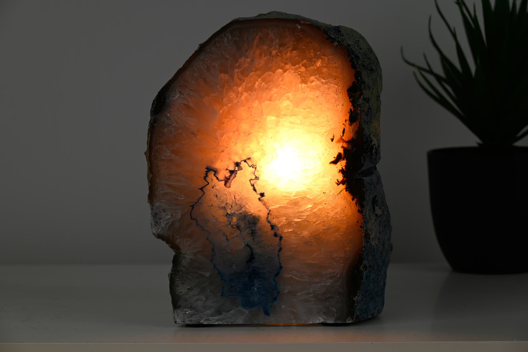 Blue Agate Night Lamp - 19cm tall - #LABLUE-38074