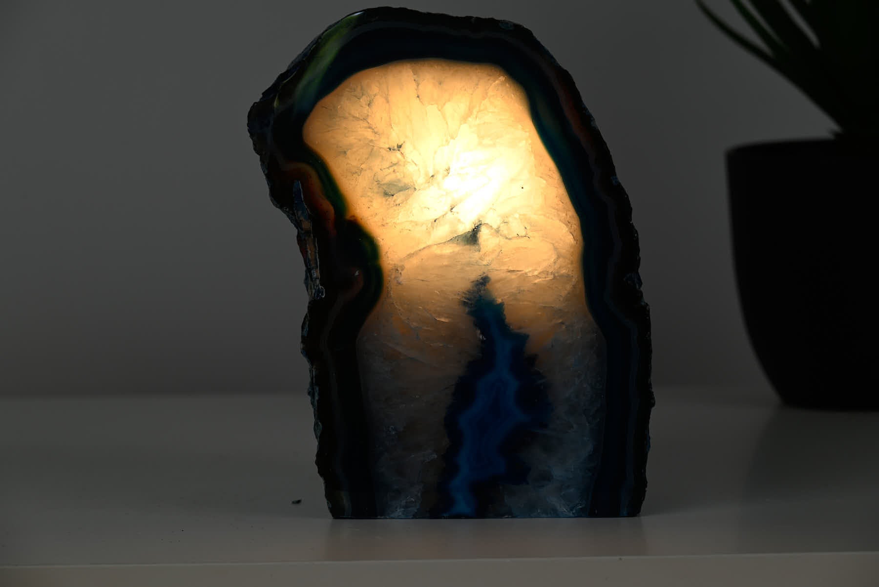 Blue Agate Night Lamp - 15cm tall - #LABLUE-38014