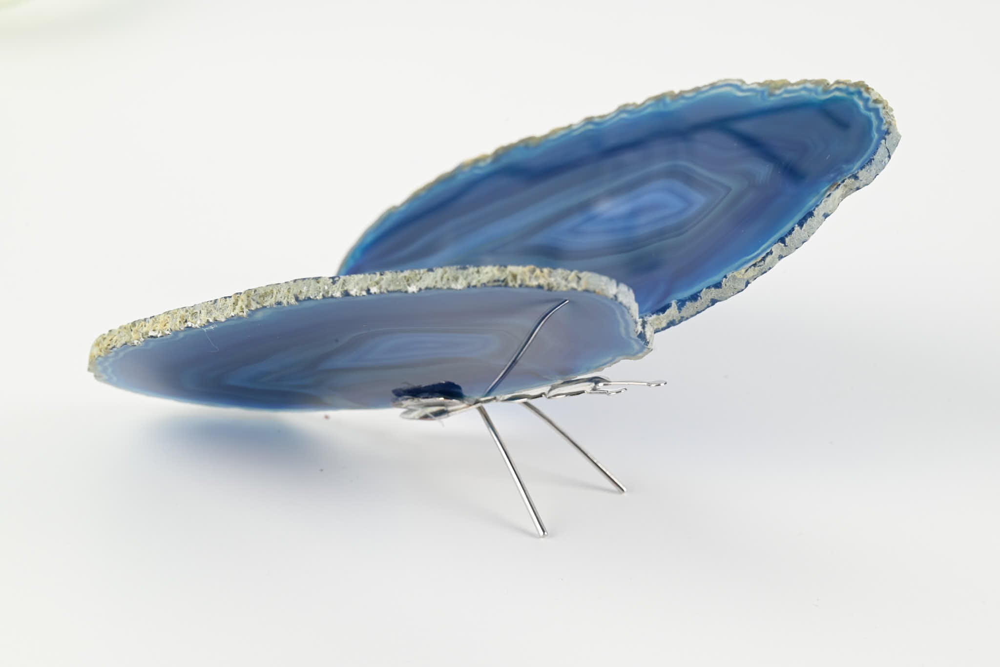 Blue Agate "Butterfly" Freestanding 13cm - #BUBLUF-90022