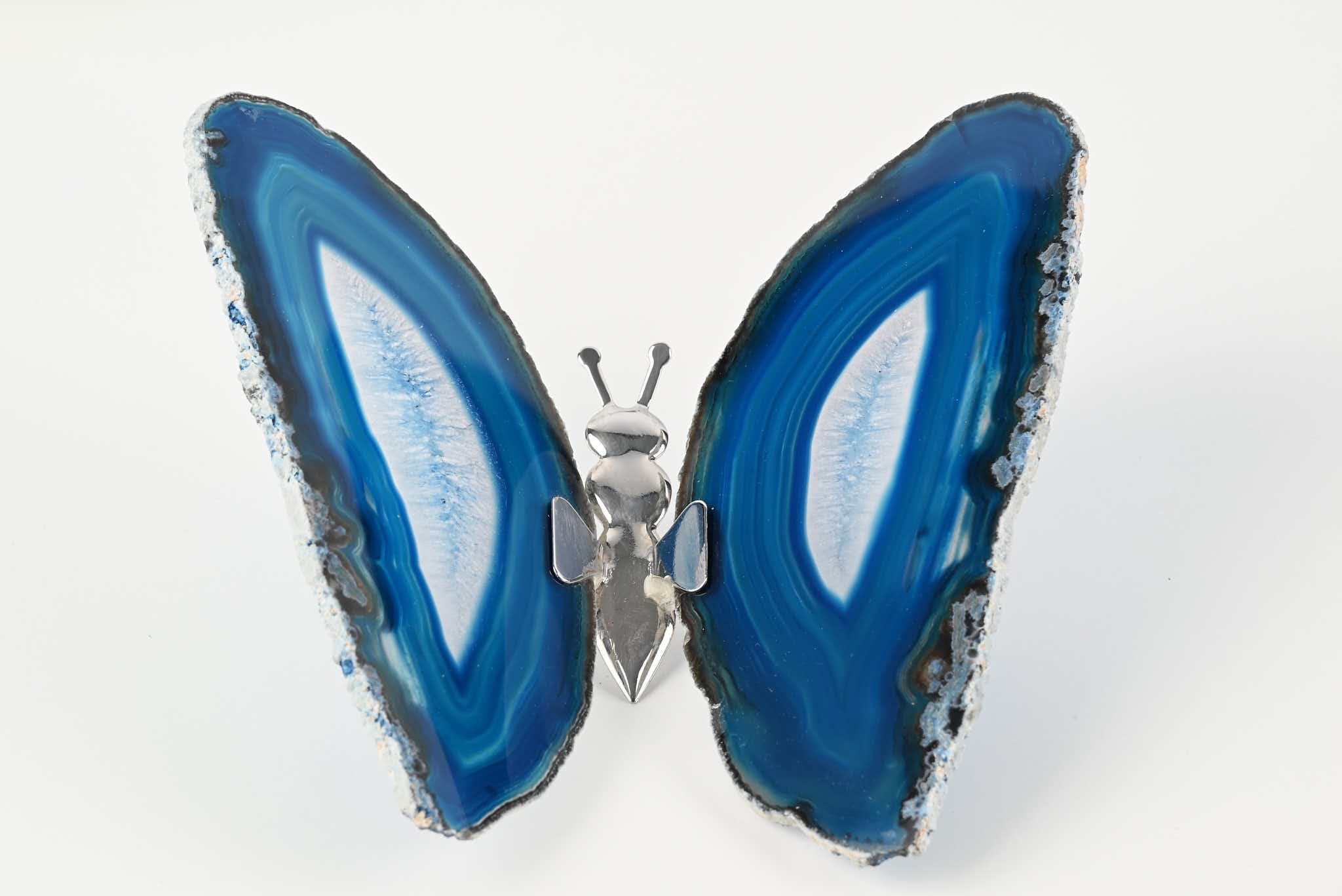 Blue Agate "Butterfly" Freestanding 12cm - #BUBLUF-90025