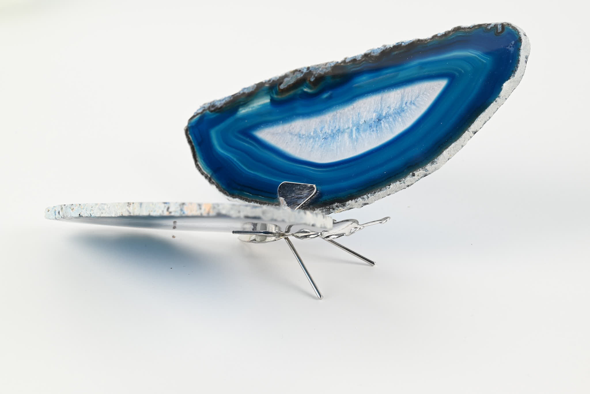 Blue Agate "Butterfly" Freestanding 12cm - #BUBLUF-90025