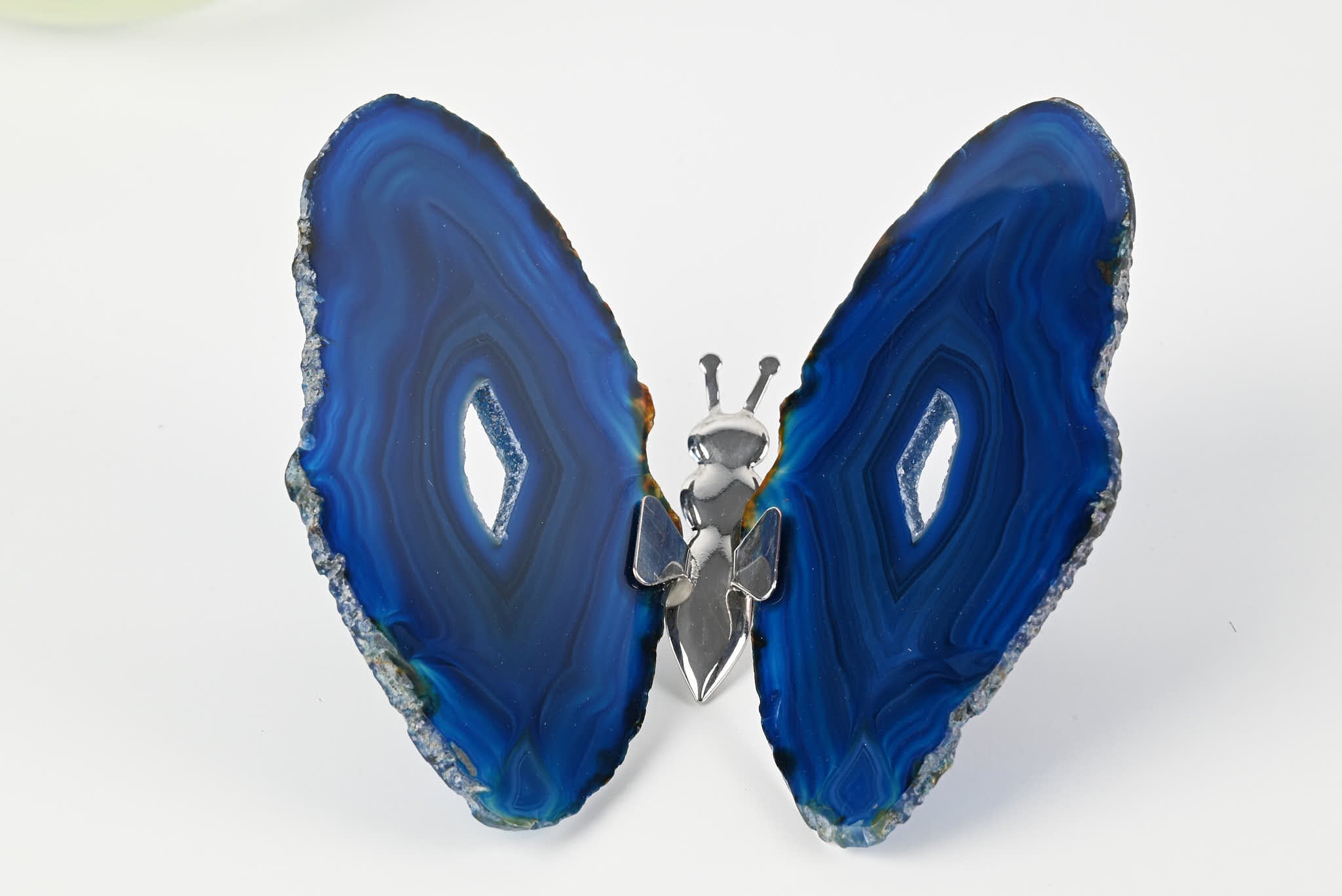 Blue Agate "Butterfly" Freestanding 12cm - #BUBLUF-90028