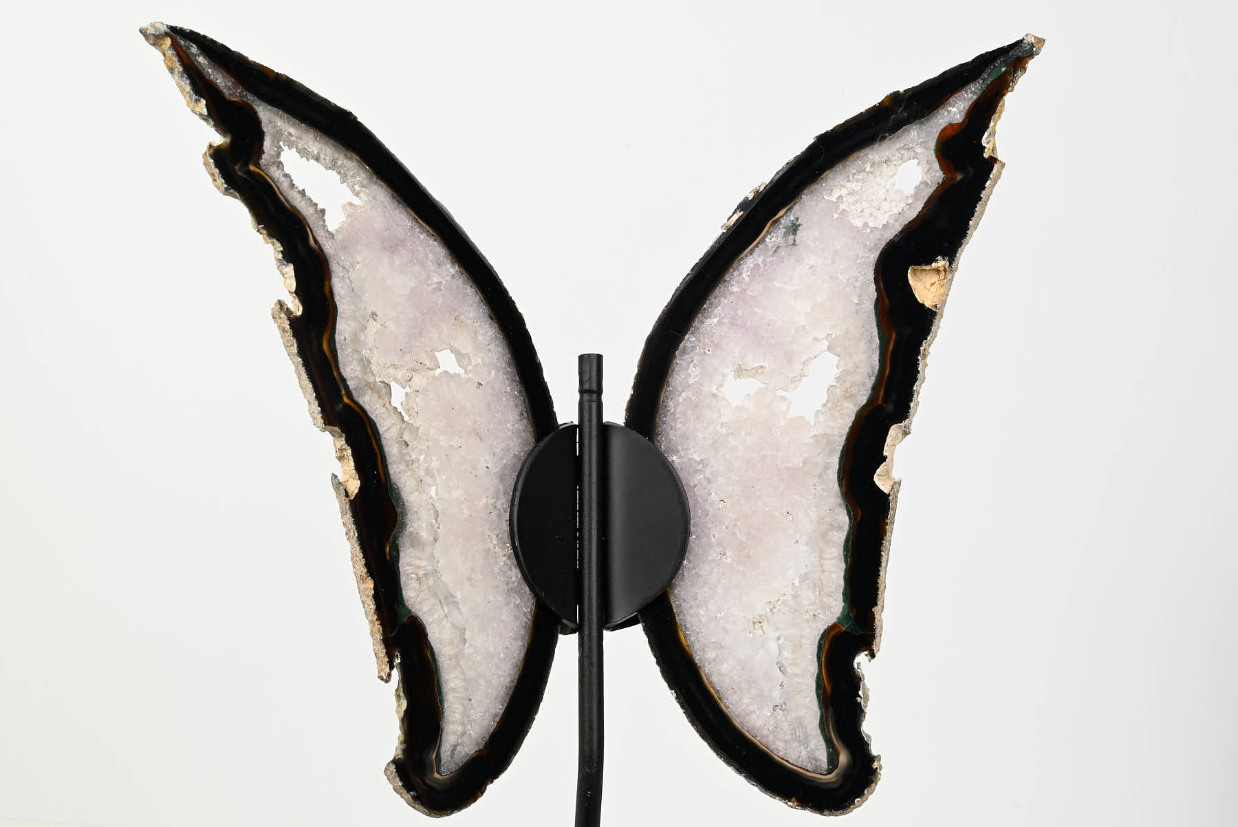 Natural Agate Butterfly on Stand - 0.66kg and 29cm Tall - #BUNATU-10006
