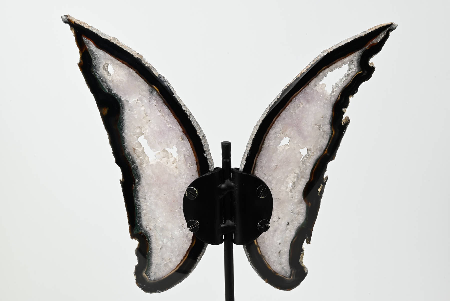 Natural Agate Butterfly on Stand - 0.66kg and 29cm Tall - #BUNATU-10006