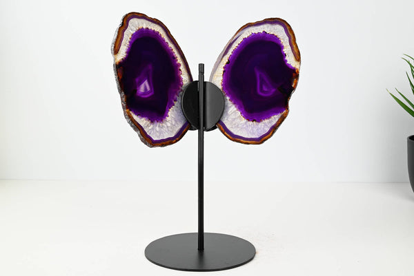 Purple Agate Butterfly on Stand - 0.62kg and 24cm Tall - #BUPURP-10006