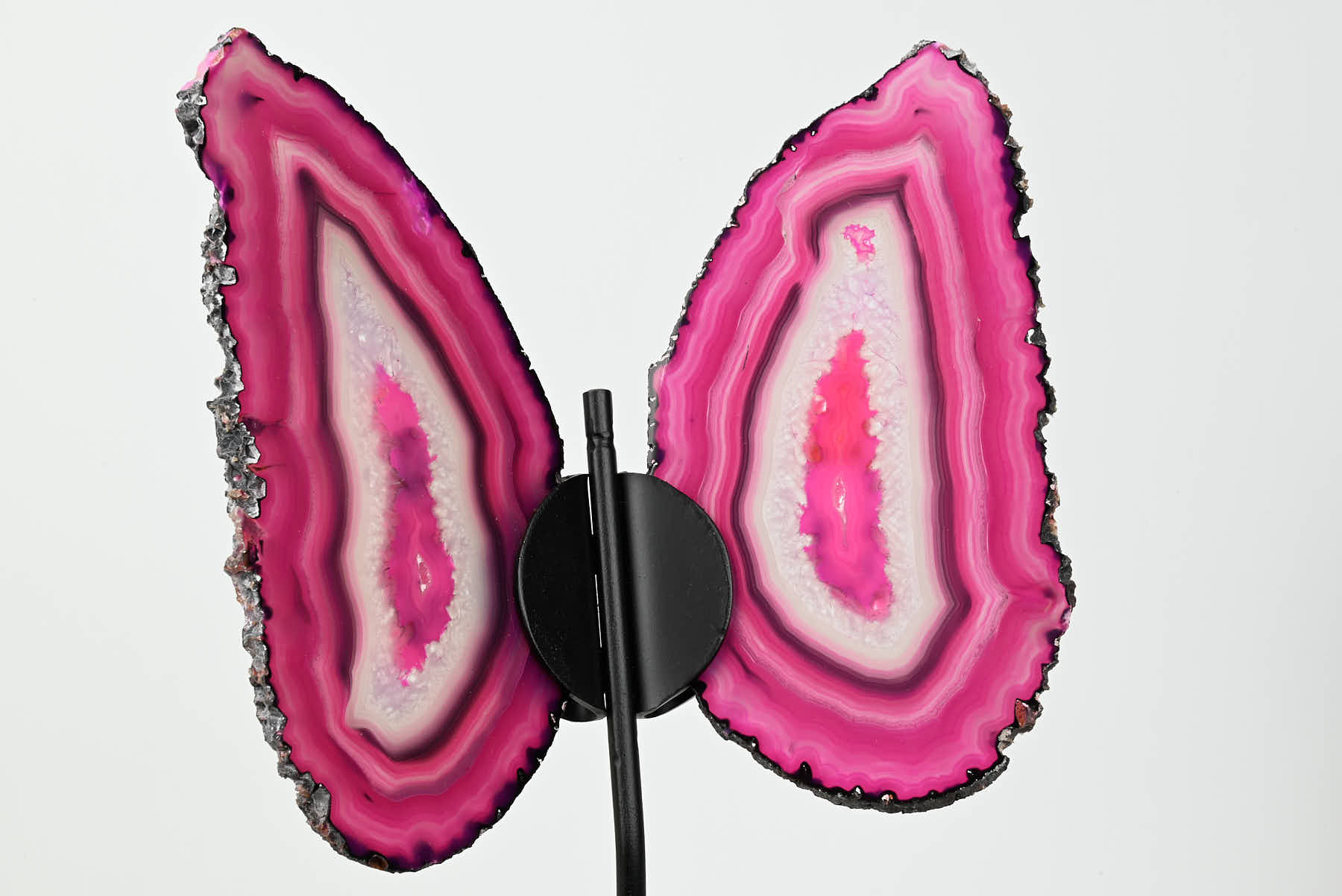 Pink Agate Butterfly on Stand - 0.64kg and 27cm Tall - #BUPINK-10007