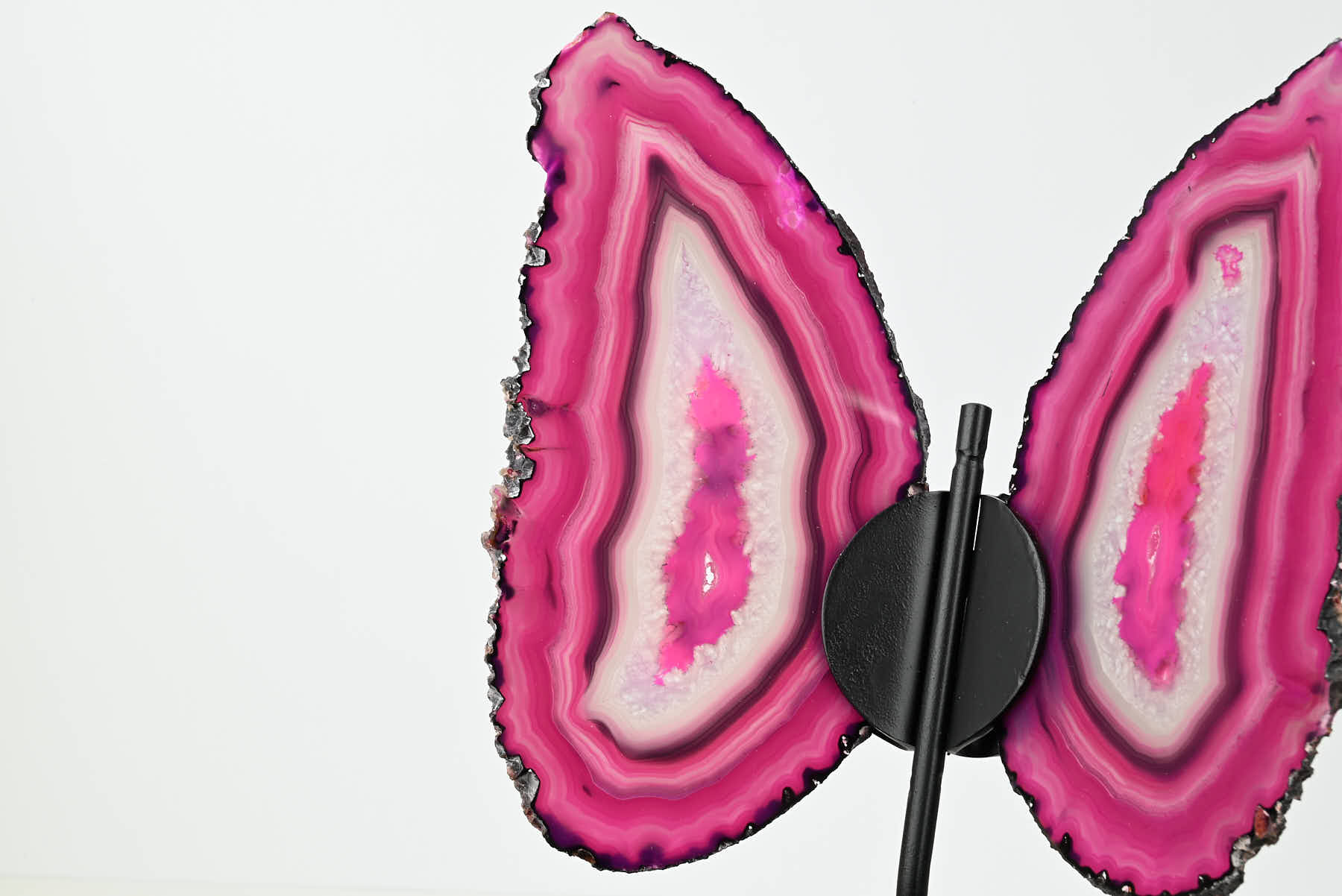 Pink Agate Butterfly on Stand - 0.64kg and 27cm Tall - #BUPINK-10007